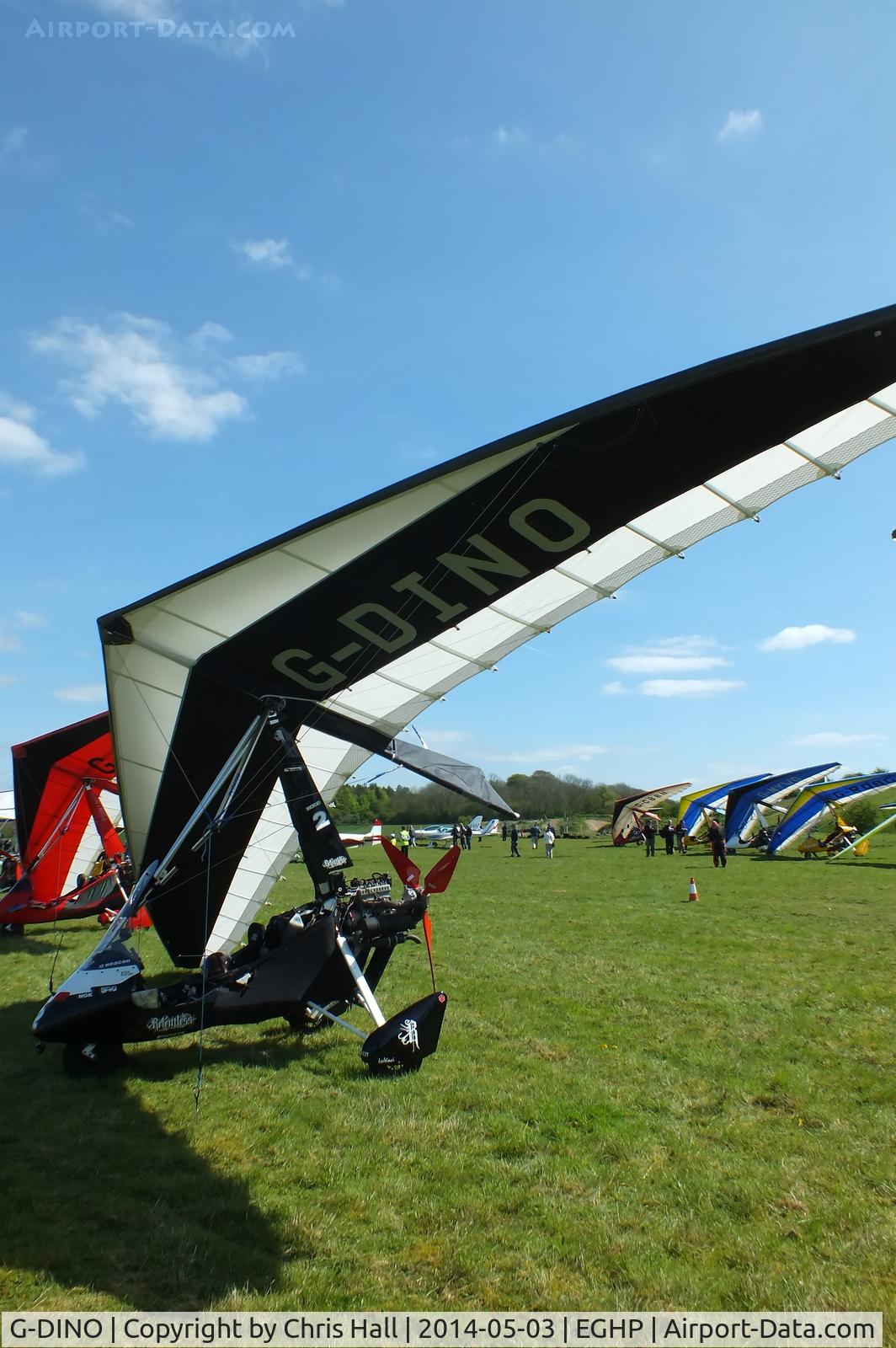 G-DINO, 1996 Pegasus Quantum 15 C/N 7225, at the 2014 Microlight Trade Fair, Popham