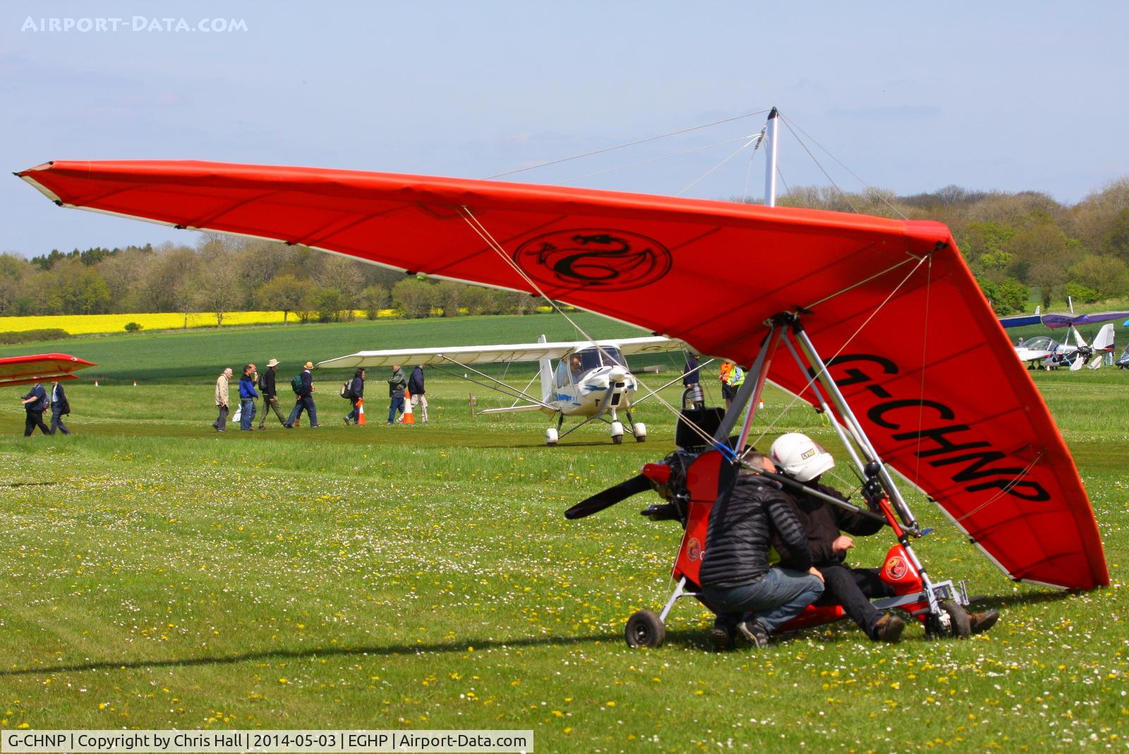 G-CHNP, 2012 Flylight Airsports Dragon Chaser C/N 084, at the 2014 Microlight Trade Fair, Popham