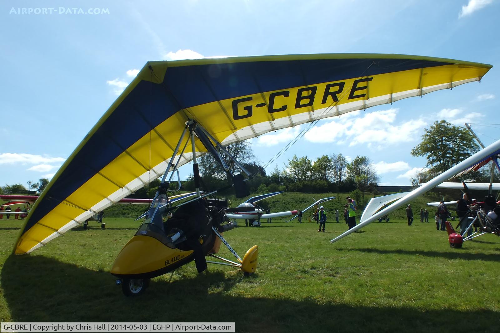 G-CBRE, 2002 Mainair Blade 912 C/N 1330-0602-7-W1125, at the 2014 Microlight Trade Fair, Popham