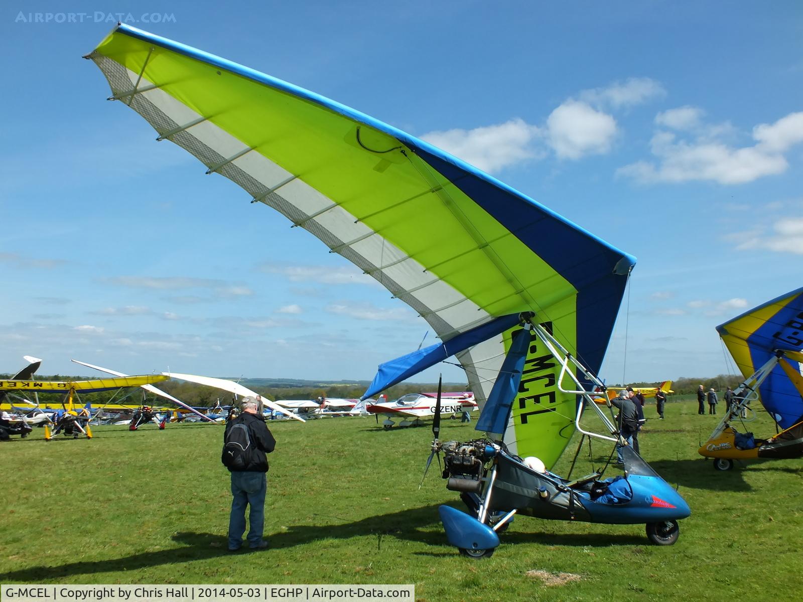 G-MCEL, 2001 Pegasus Quantum 15-912 C/N 7858, at the 2014 Microlight Trade Fair, Popham