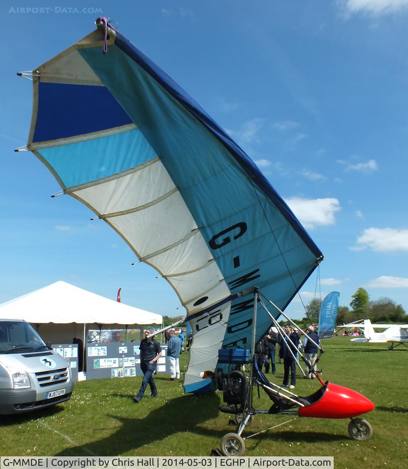 G-MMDE, 1981 Solar Wings TYPHOON/TRI-FLYER C/N 025-211081-6, at the 2014 Microlight Trade Fair, Popham