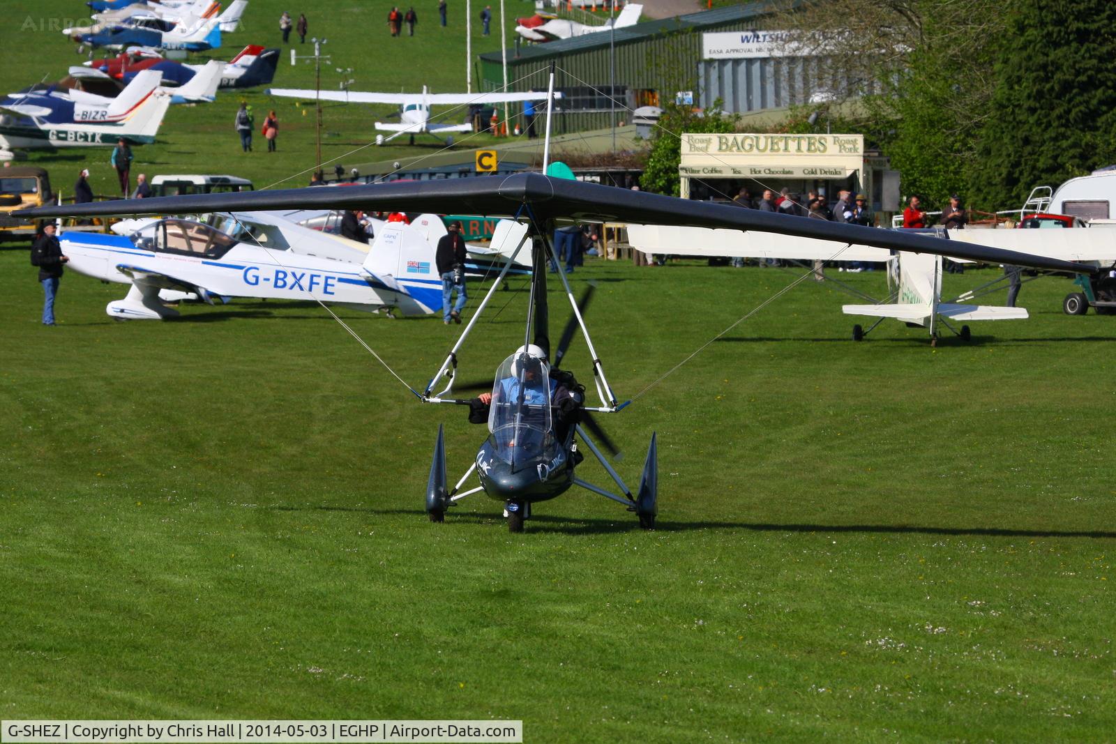 G-SHEZ, 2003 Mainair Pegasus Quik C/N 7993, at the 2014 Microlight Trade Fair, Popham