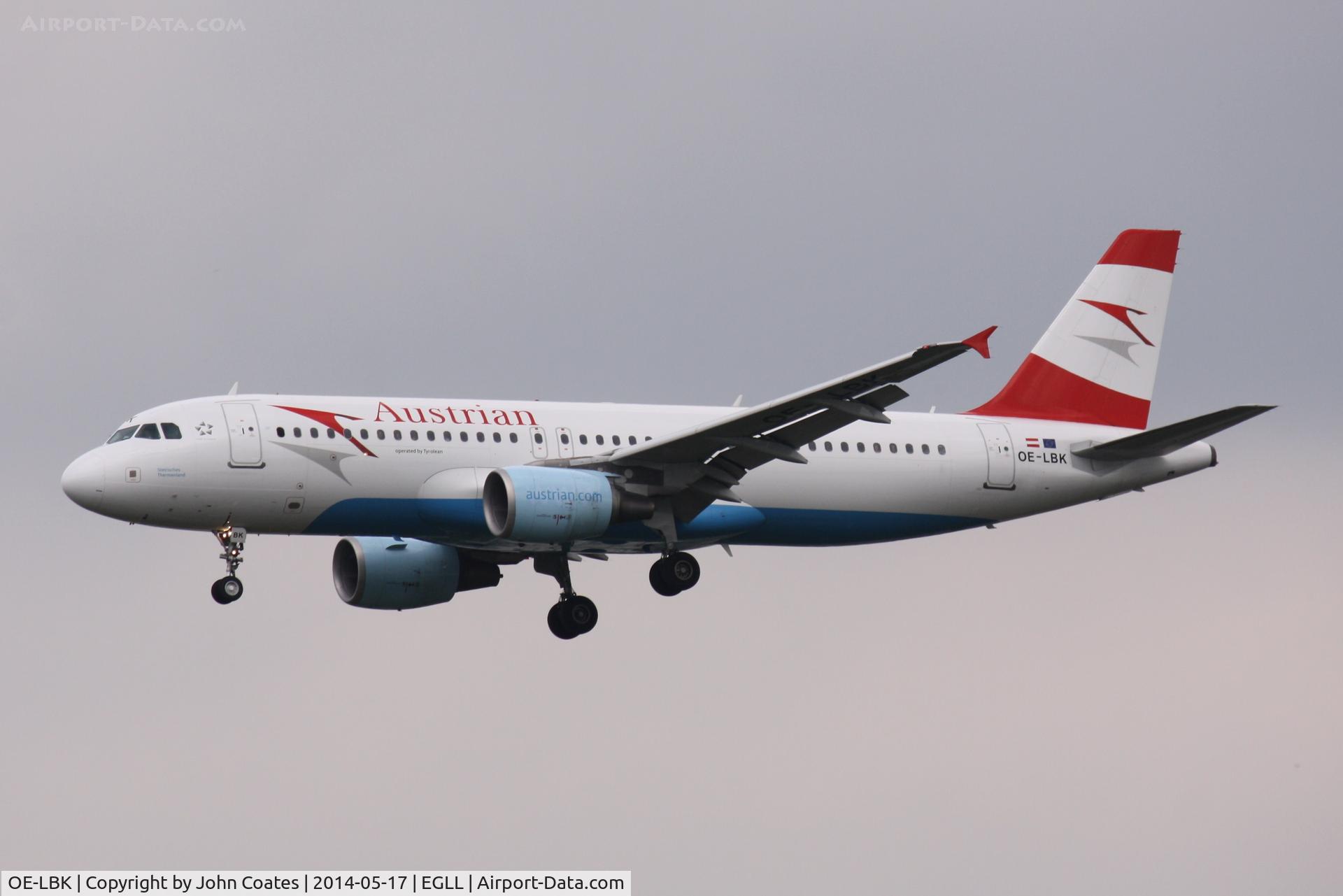 OE-LBK, 2003 Airbus A320-214 C/N 1931, Finals 27L