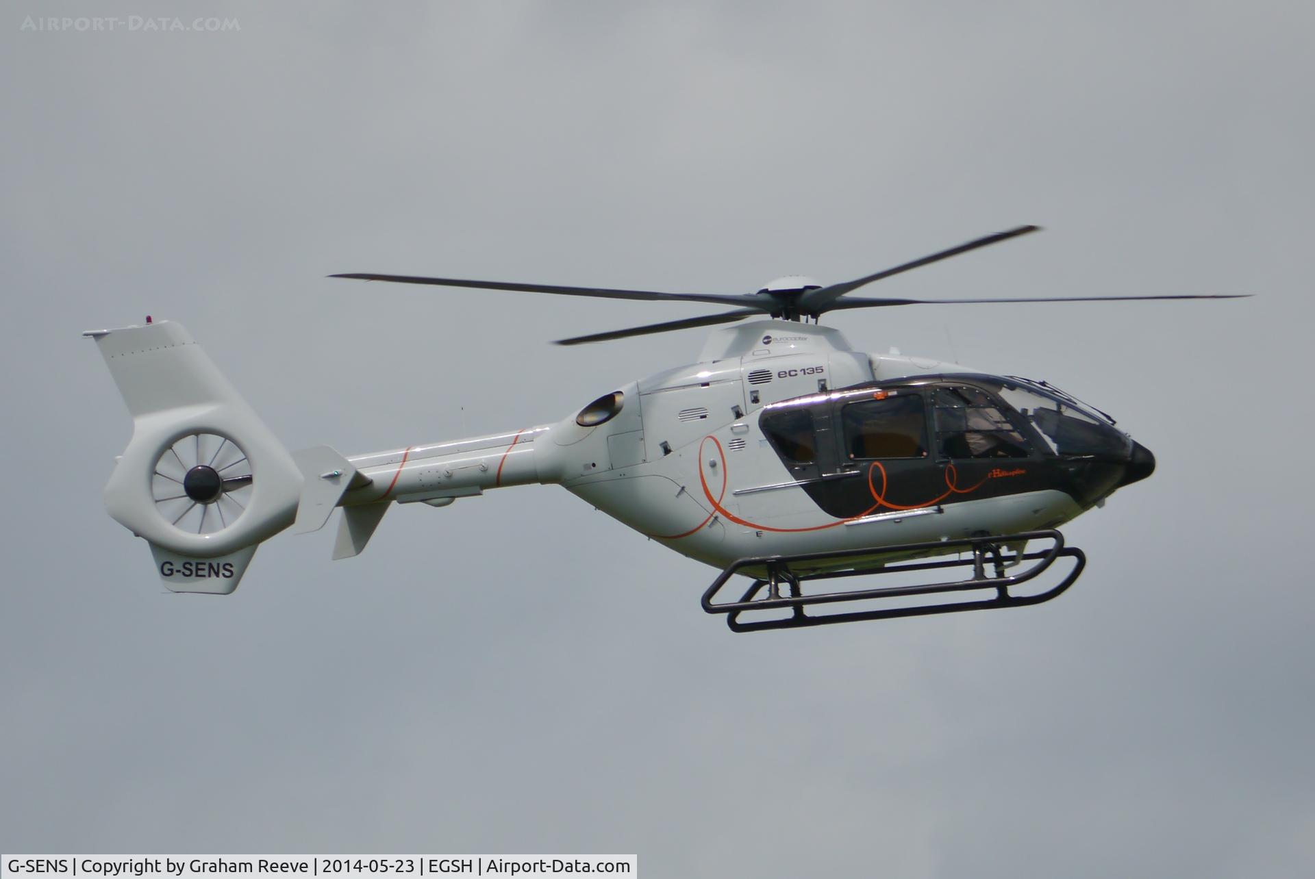 G-SENS, 2009 Eurocopter EC-135T-2+ C/N 0833, About to land at Norwich.
