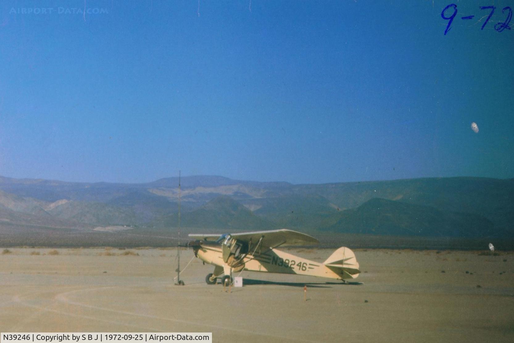 N39246, 1945 Taylorcraft BC12-D C/N 6500, 246 on the Panamint dry lake (now part of Death Valley) .