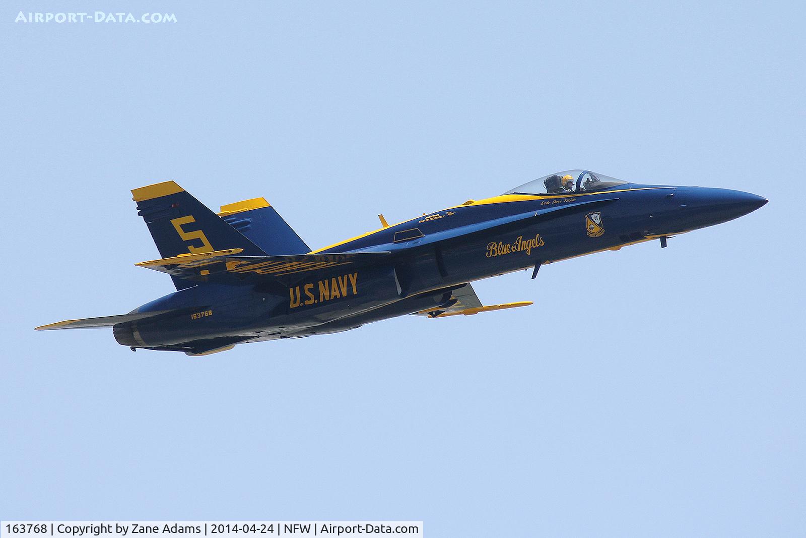 163768, 1989 McDonnell Douglas F/A-18C Hornet C/N 0848/C125, US Navy Blue Angles at the 2014 Airpower Expo, NASJRB Fort Worth