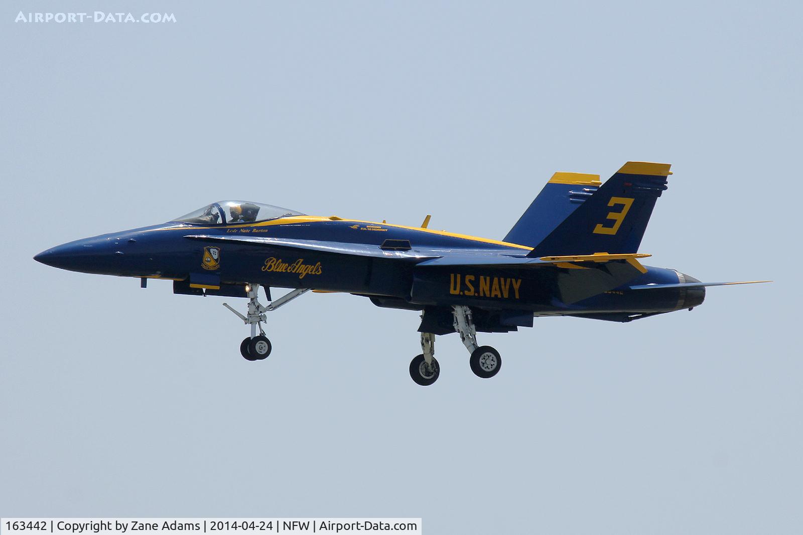 163442, 1987 McDonnell Douglas F/A-18C Hornet C/N 0645/C013, US Navy Blue Angles at the 2014 Airpower Expo, NASJRB Fort Worth