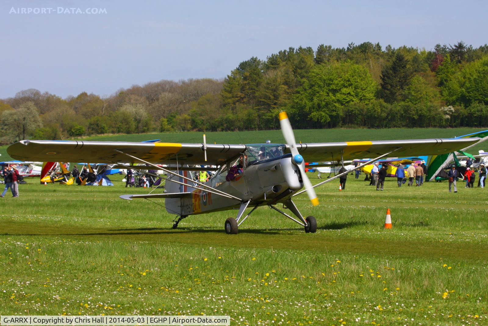 G-ARRX, 1946 Auster 6A Tugmaster C/N 2281, at the 2014 Microlight Trade Fair, Popham