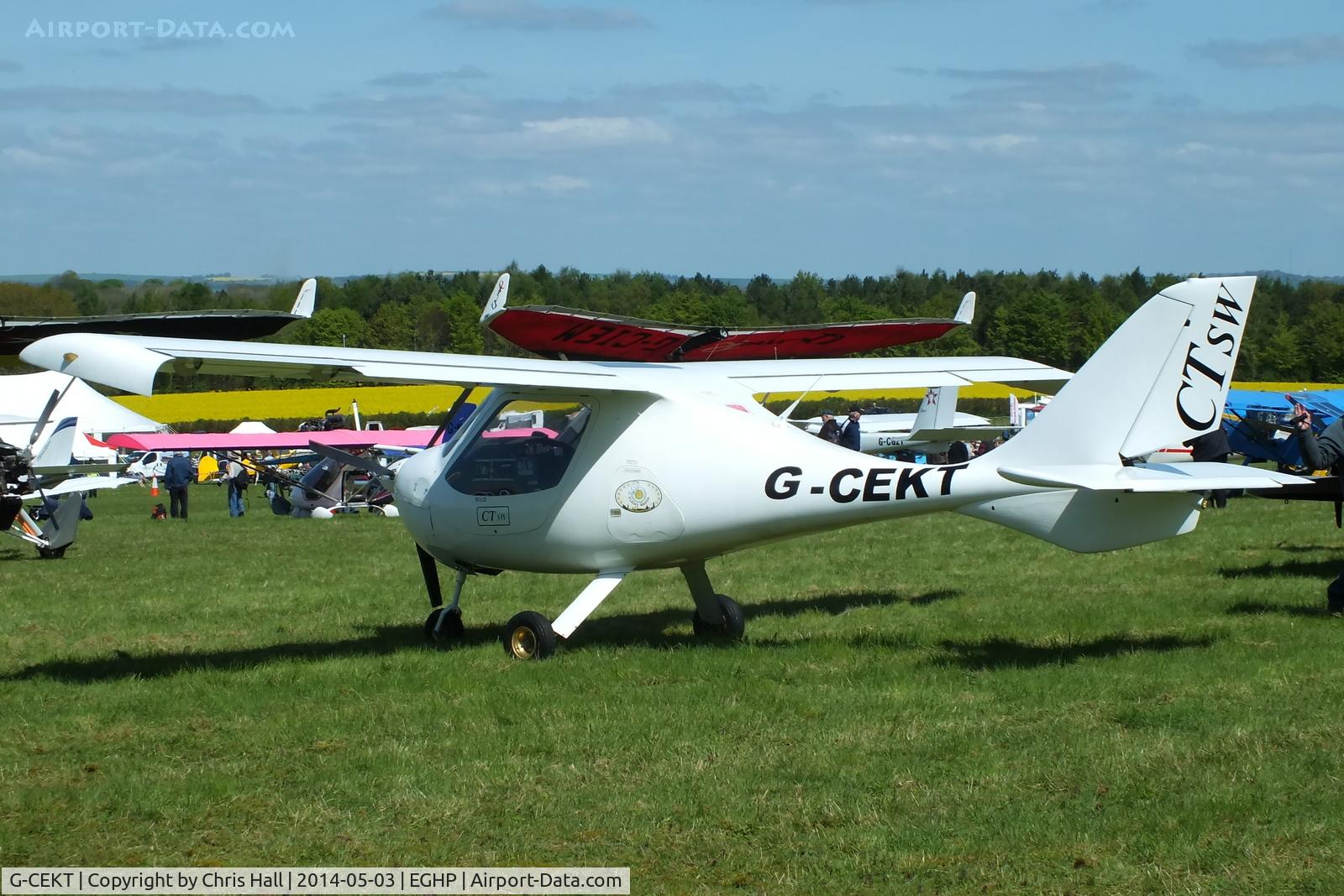 G-CEKT, 2007 Flight Design CTSW C/N 8272, at the 2014 Microlight Trade Fair, Popham