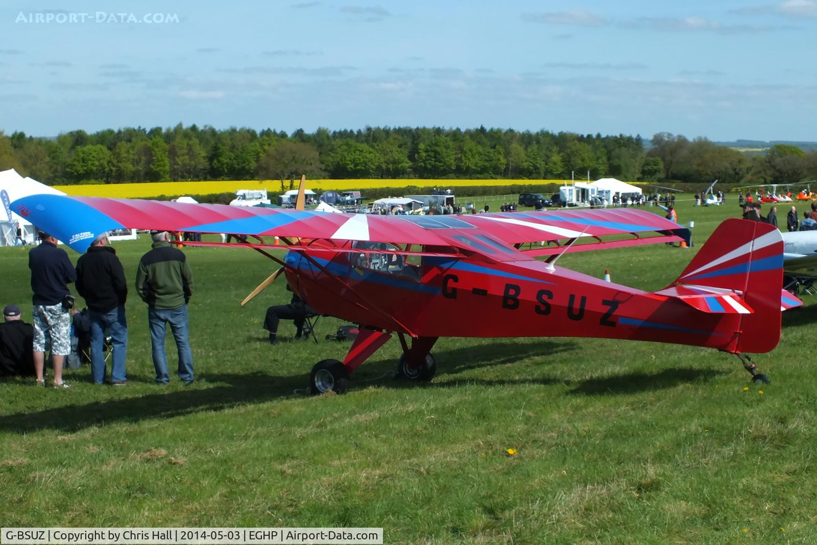 G-BSUZ, 1990 Denney Kitfox Mk3 C/N PFA 172-11875, at the 2014 Microlight Trade Fair, Popham