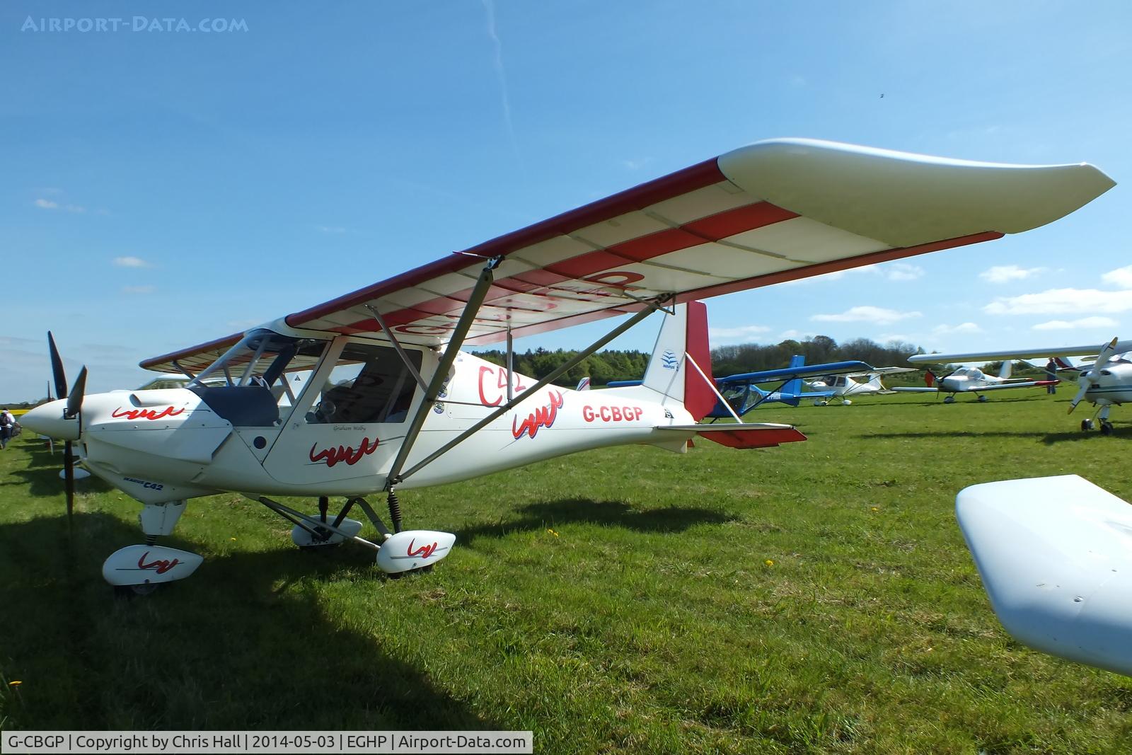 G-CBGP, 2001 Comco Ikarus C42 FB UK C/N PFA 322-13741, at the 2014 Microlight Trade Fair, Popham