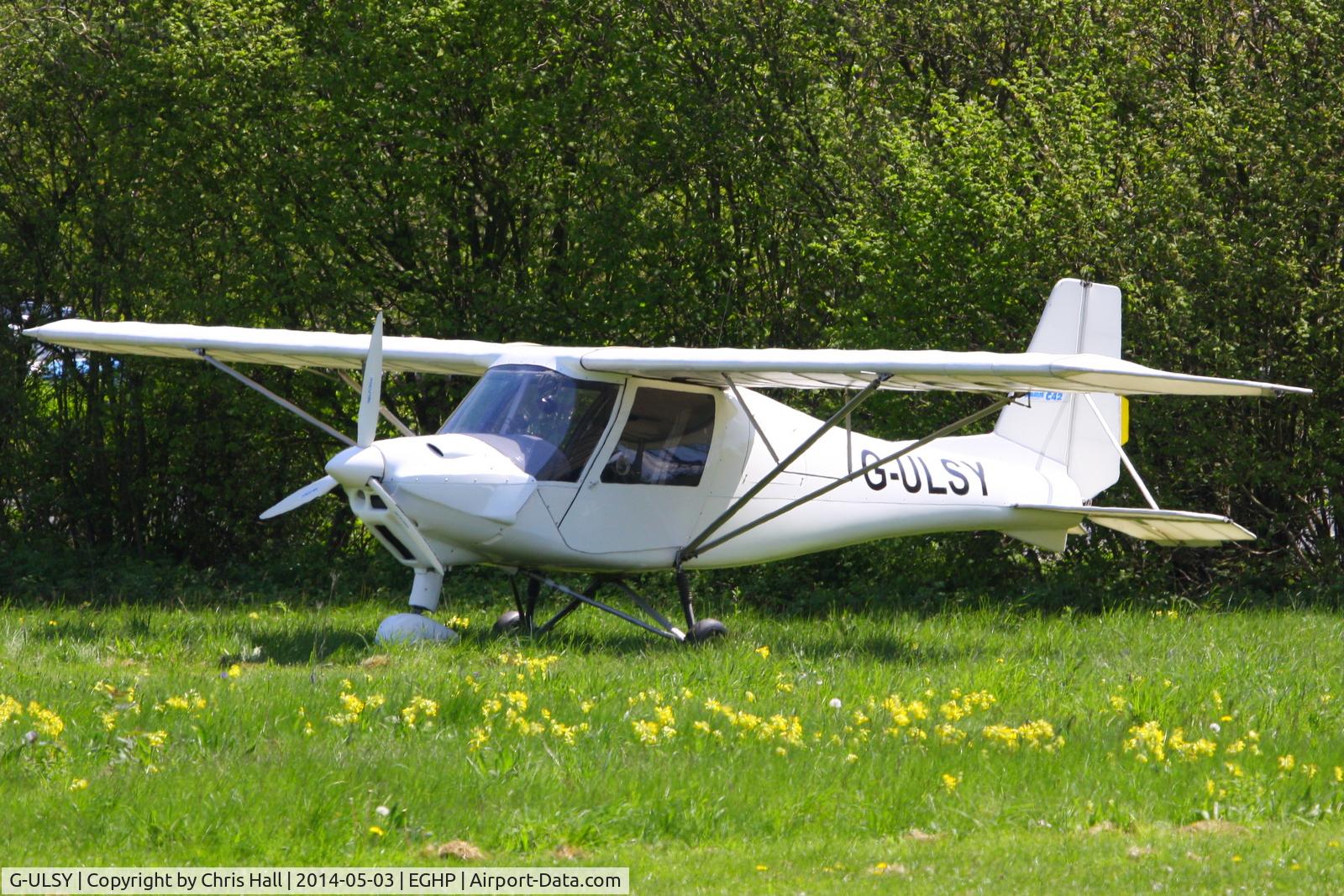 G-ULSY, 2004 Comco Ikarus C42 FB80 C/N 0405-6603, at the 2014 Microlight Trade Fair, Popham