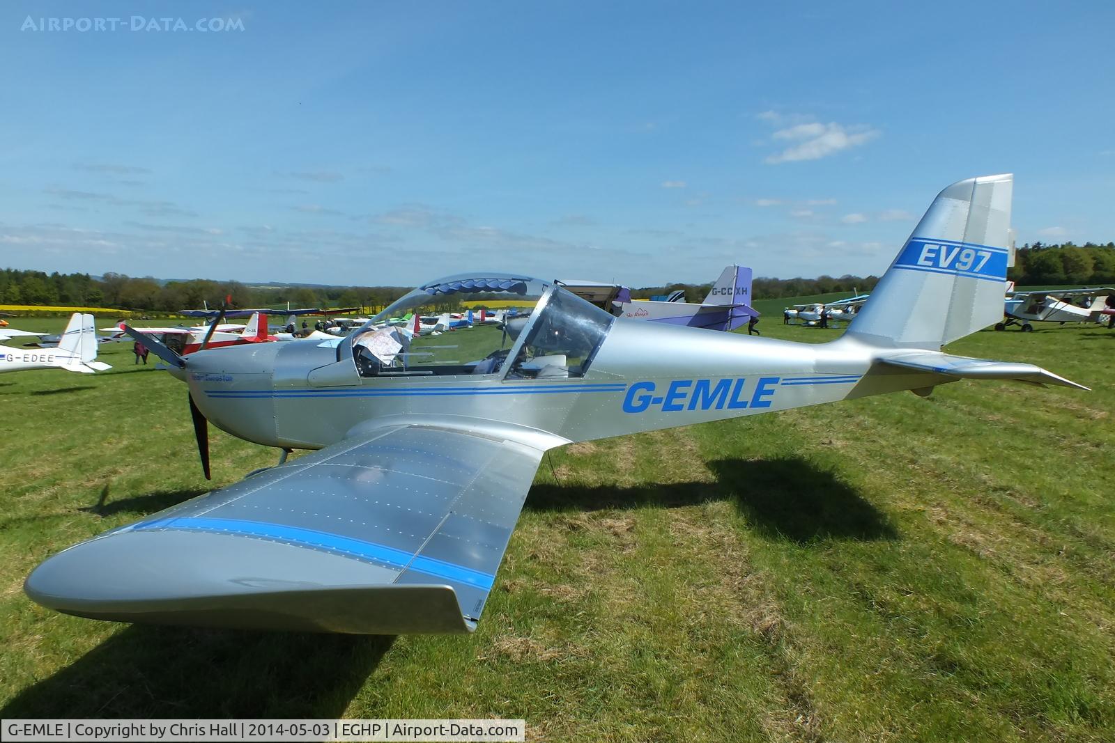 G-EMLE, 2004 Aerotechnik EV-97 Eurostar C/N PFA 315-14251, at the 2014 Microlight Trade Fair, Popham