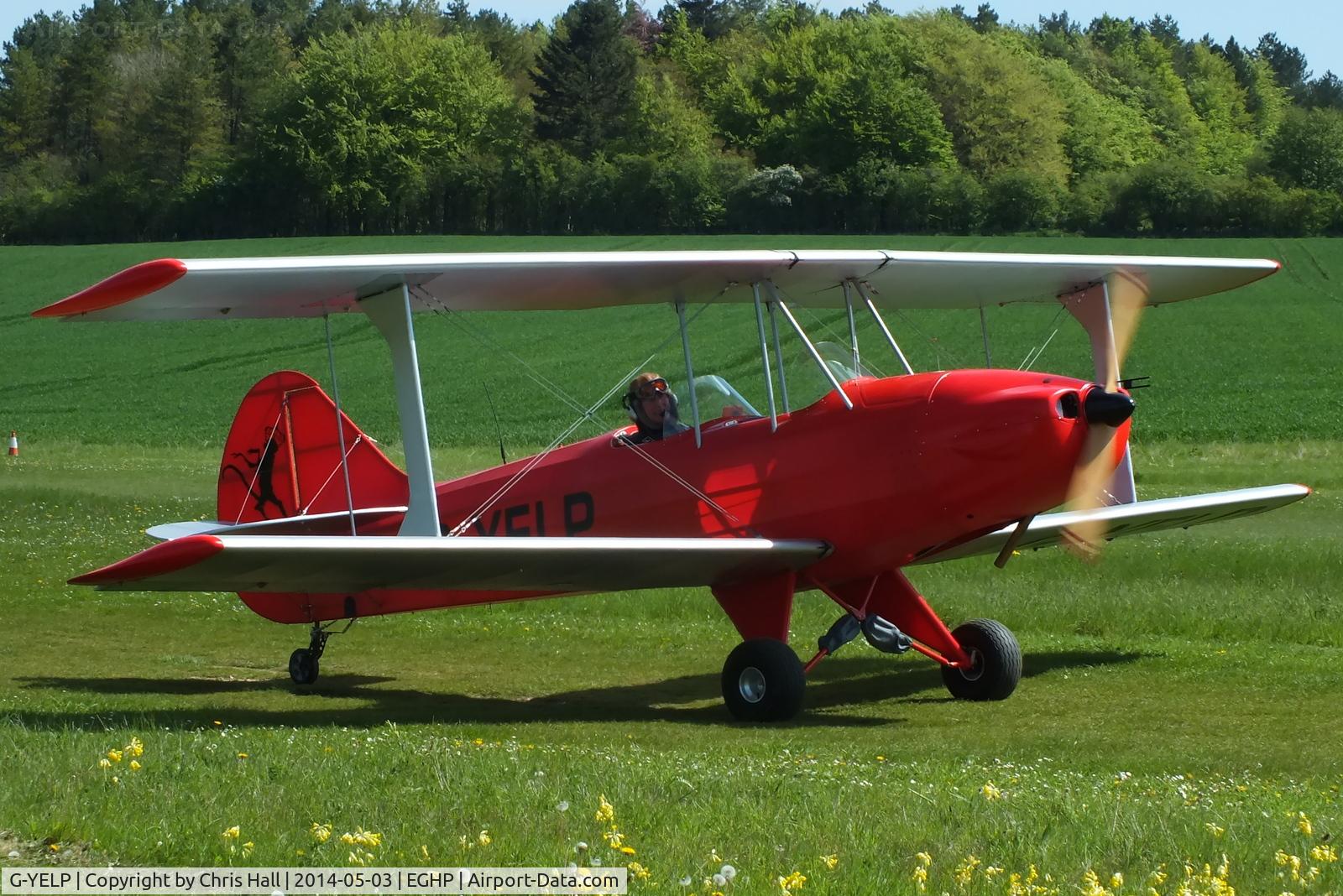 G-YELP, 2013 Light Aircraft Company Sherwood Ranger ST C/N LAA 237B-15135, at the 2014 Microlight Trade Fair, Popham