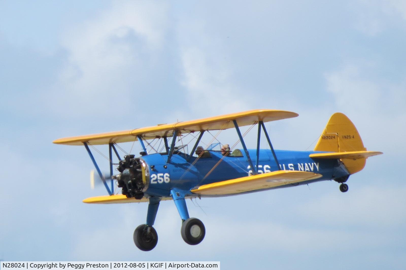 N28024, 1945 Boeing A75N1(PT17) C/N 75-2799, Take off out of Winter Haven's Gilbert Field