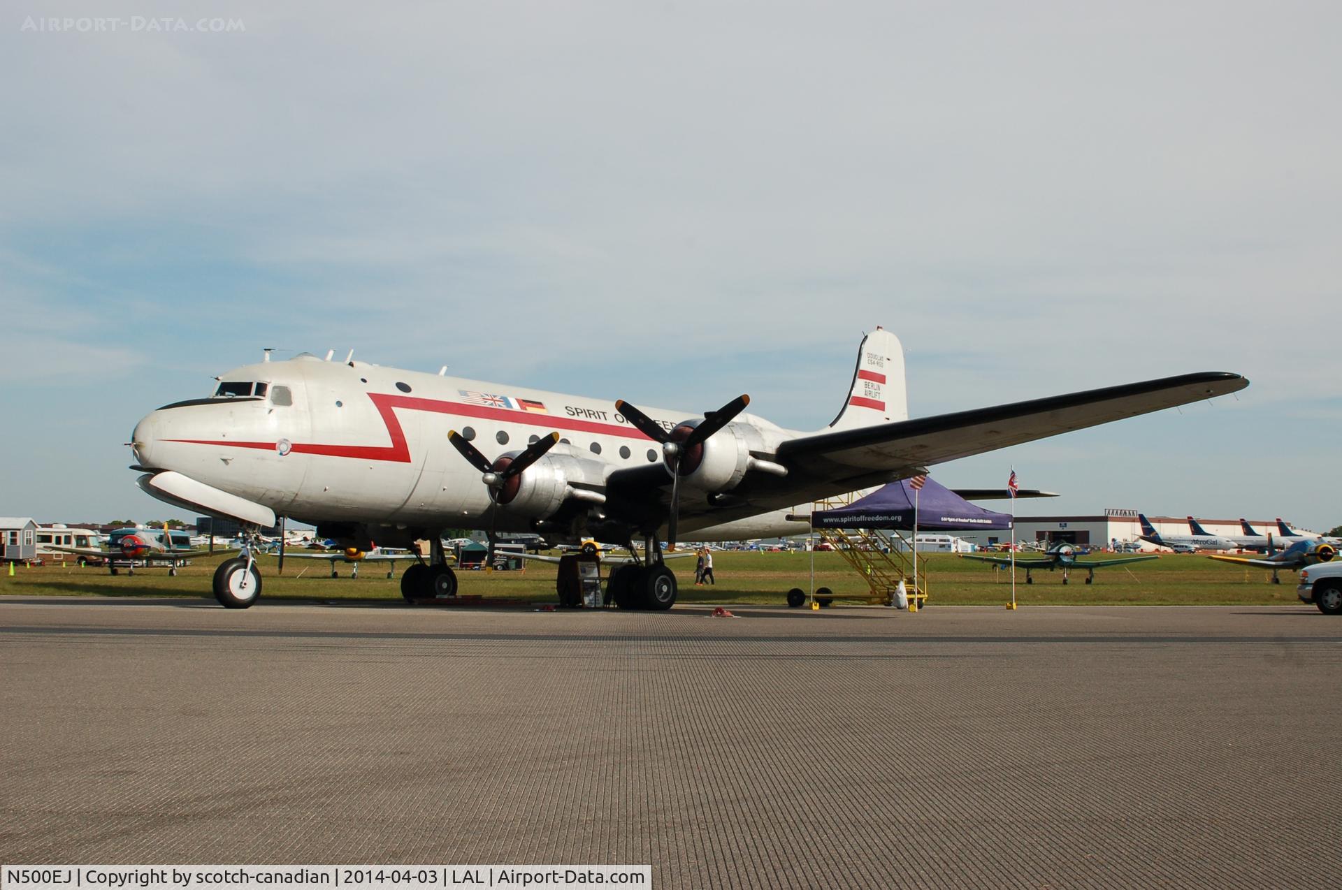 N500EJ, 1945 Douglas C-54E Skymaster (DC-4A) C/N DO316, 1945 Douglas C54E-DC, N500EJ, at 2014 Sun n Fun, Lakeland Linder Regional Airport, Lakeland, FL