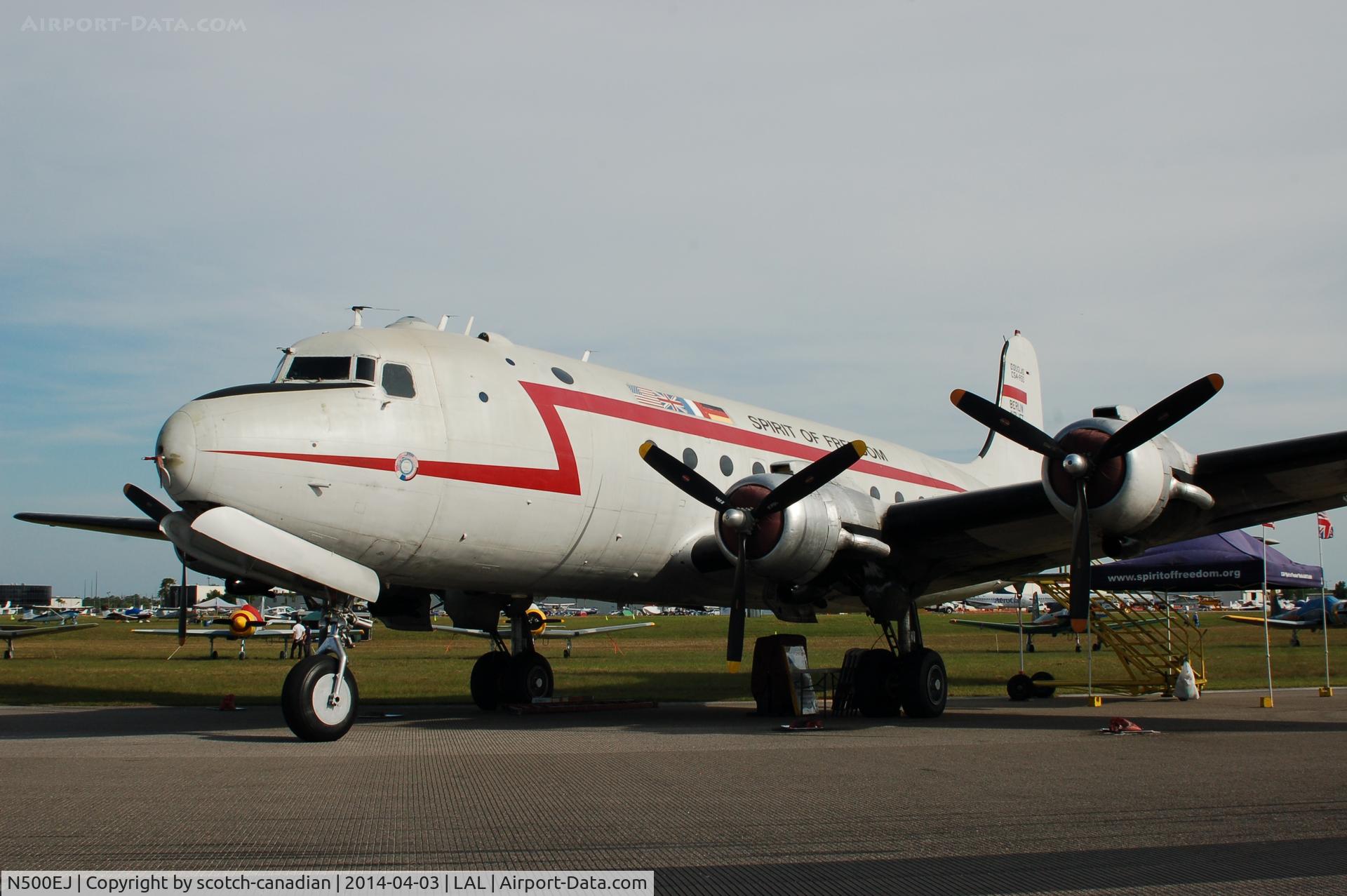 N500EJ, 1945 Douglas C-54E Skymaster (DC-4A) C/N DO316, 1945 Douglas C54E-DC, N500EJ, at 2014 Sun n Fun, Lakeland Linder Regional Airport, Lakeland, FL