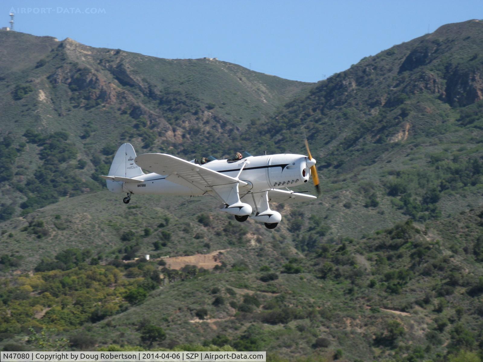 N47080, 1942 Ryan Aeronautical ST3KR C/N 1391, 1942 Ryan Aeronautical ST-3KR 'Eileen', Fairchild Ranger 6-410 inverted in-line 165 Hp conversion, Experimental class, high speed pass over Rwy 22