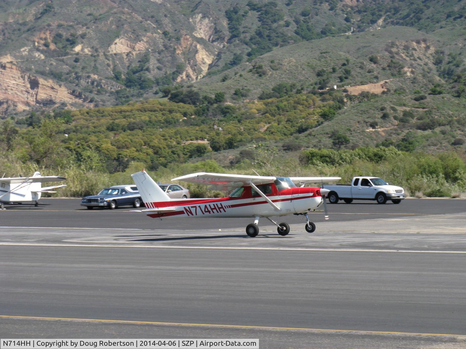 N714HH, 1977 Cessna 150M C/N 15079185, 1977 Cessna 150M, Continental O-200 100 Hp, takeoff roll Rwy 22