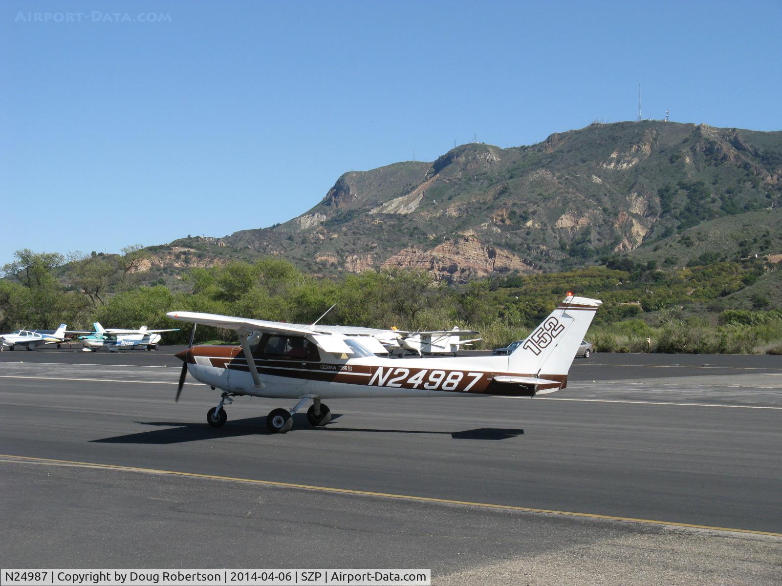 N24987, 1977 Cessna 152 C/N 15280496, 1977 Cessna 152, Lycoming O-235 108 hp for 100LL fuel, taxi back