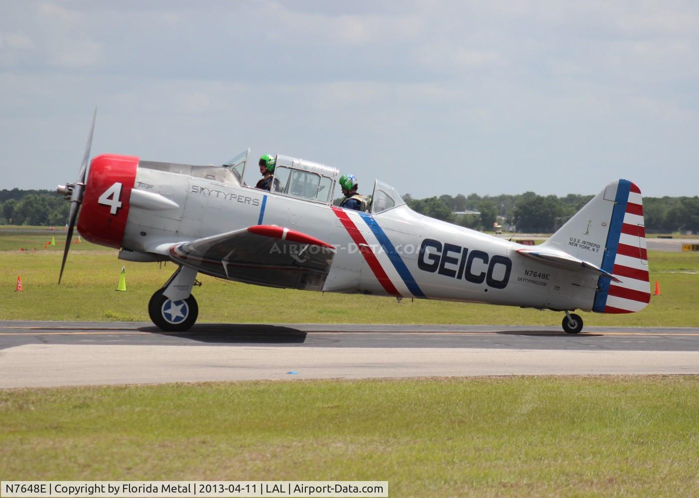 N7648E, 1942 North American SNJ-3 Texan C/N 78-6987, Geico Sky Typers SNJ3