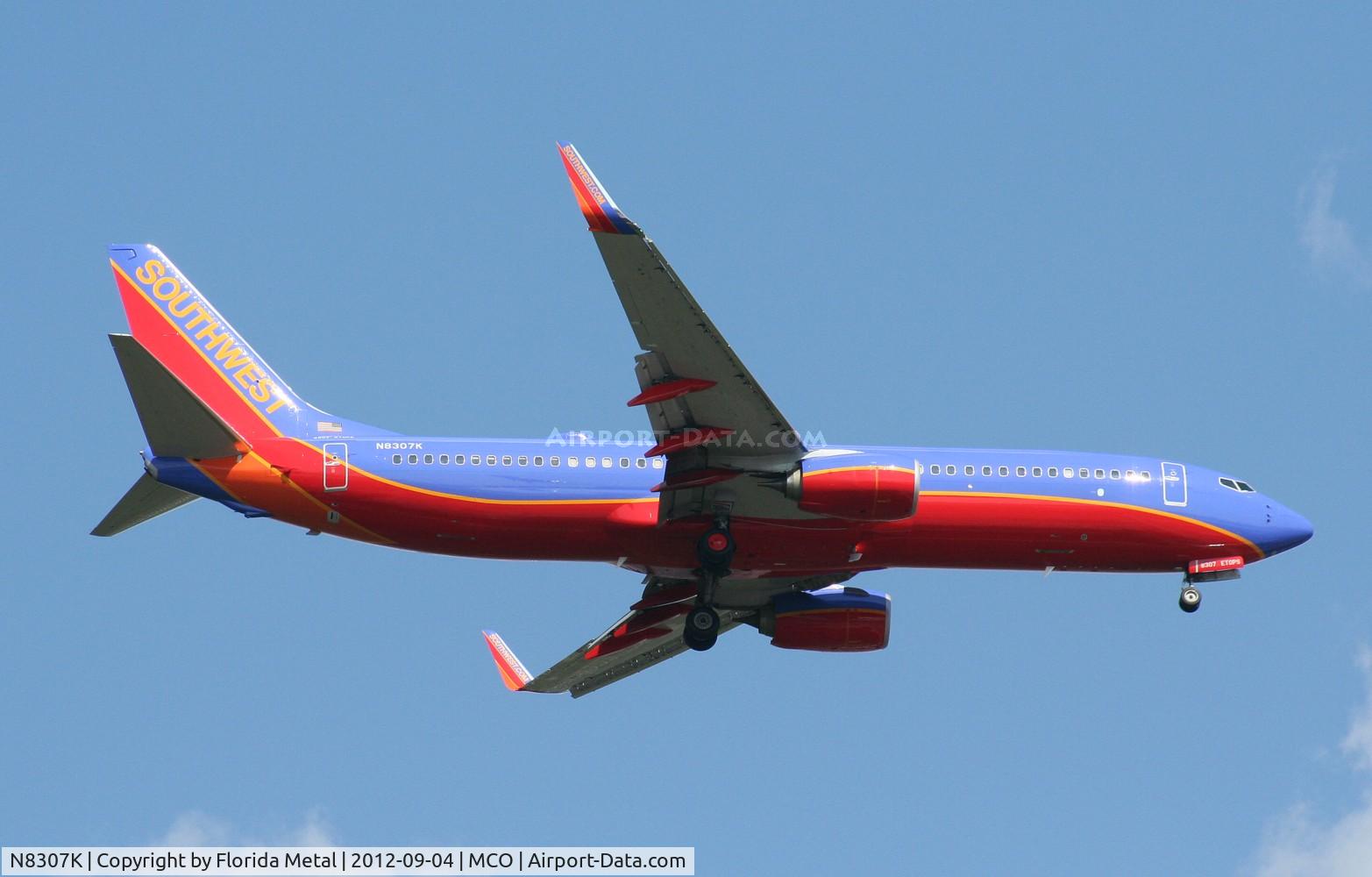 N8307K, 2012 Boeing 737-8H4 C/N 36987, Southwest 737-800