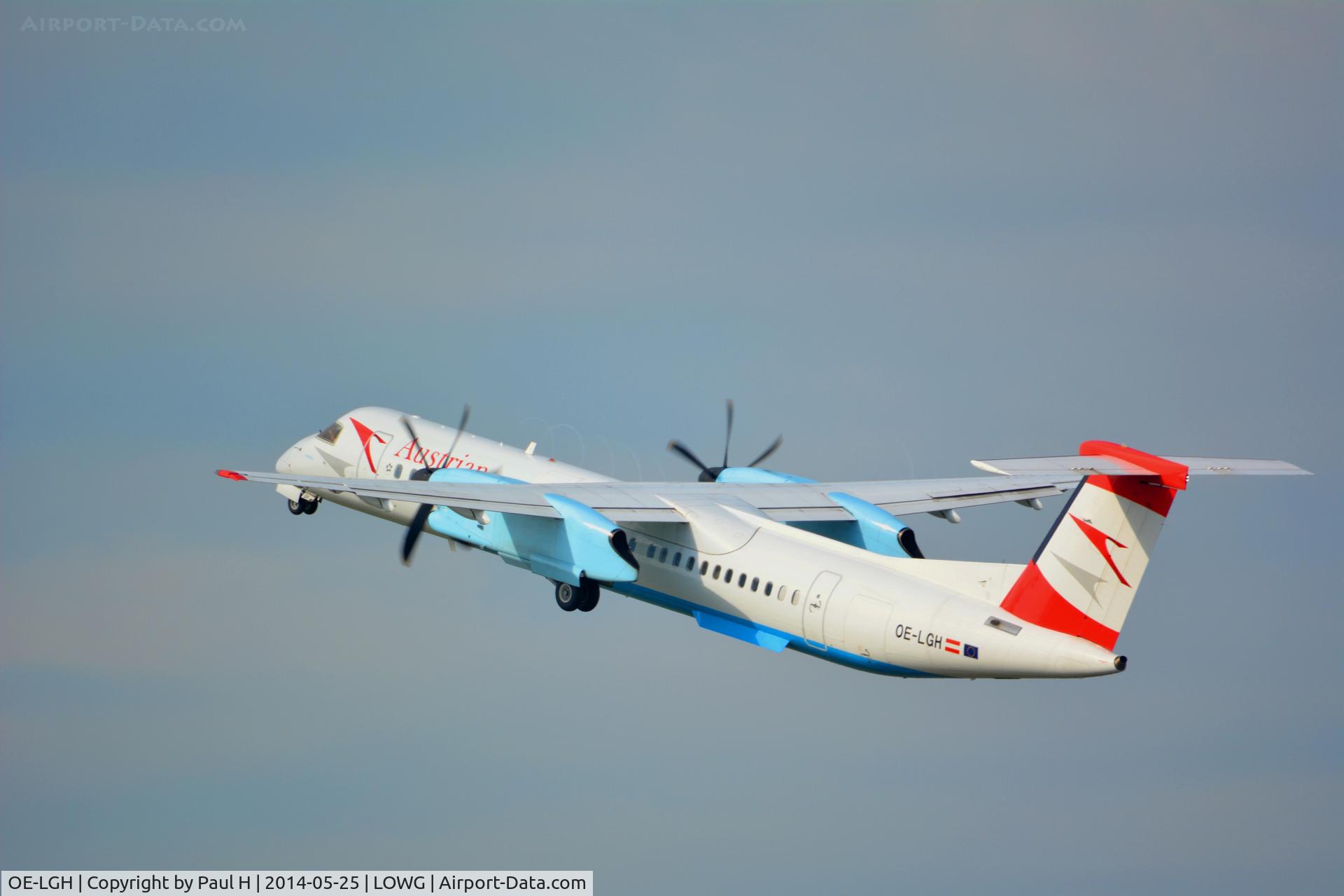 OE-LGH, 2002 De Havilland Canada DHC-8-402Q Dash 8 C/N 4075, Take-off at LOWG