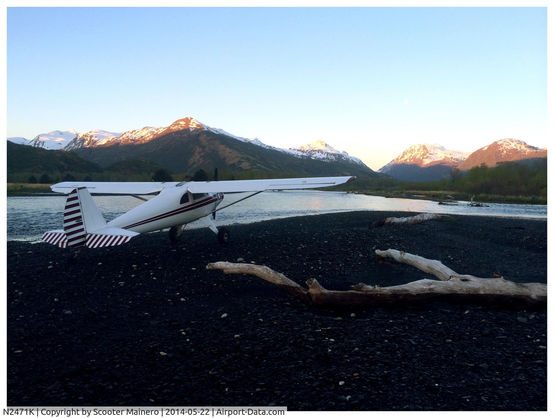 N2471K, 1947 Luscombe 8E Silvaire C/N 5198, Kodiak Island river