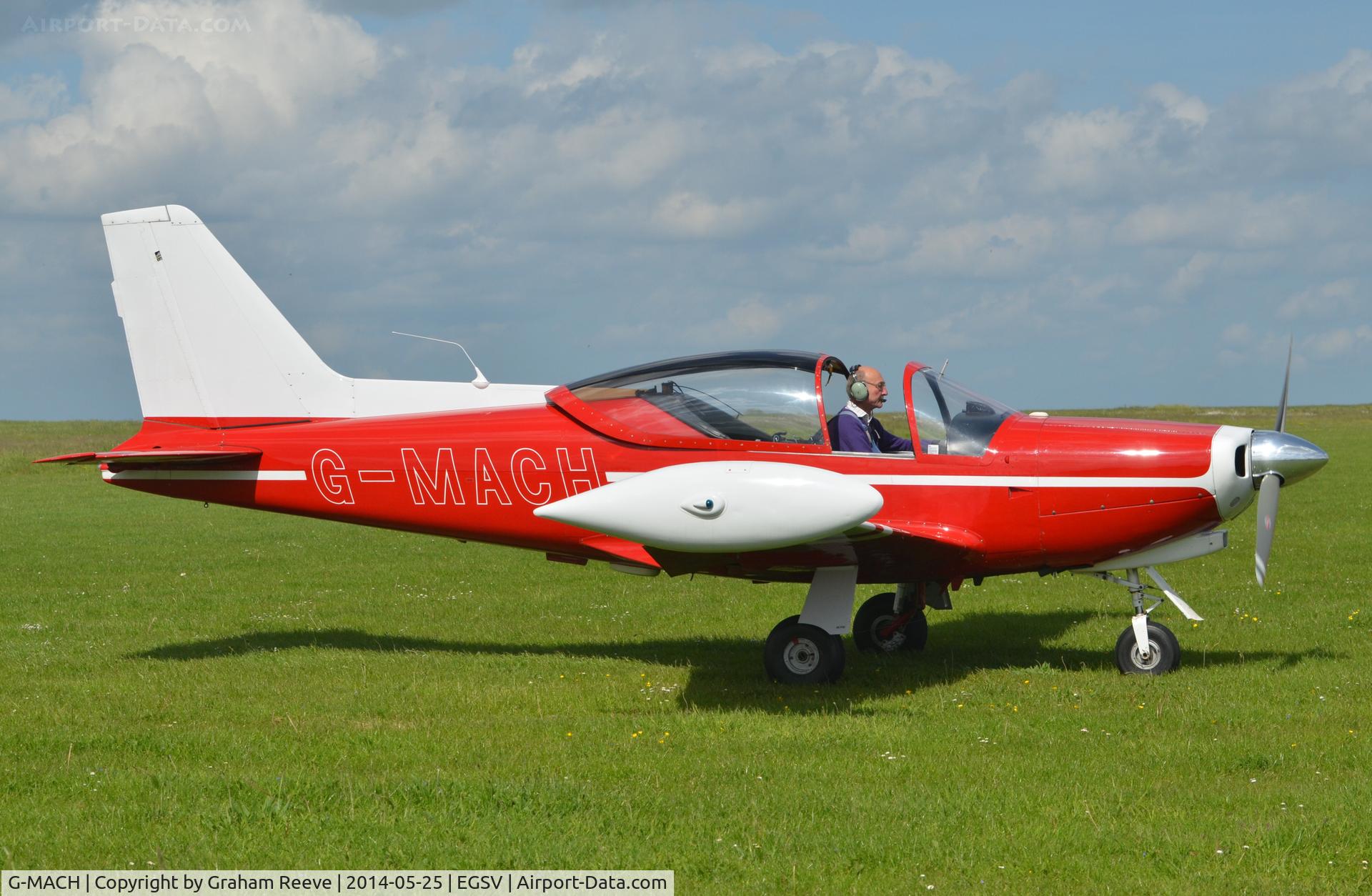 G-MACH, 1968 SIAI-Marchetti F-260 C/N 114, Just landed at Old Buckenham.