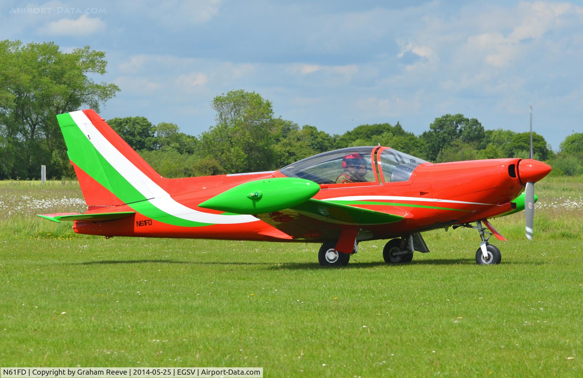 N61FD, 1983 SIAI-Marchetti F-260C C/N 719, Just landed at Old Buckenham.