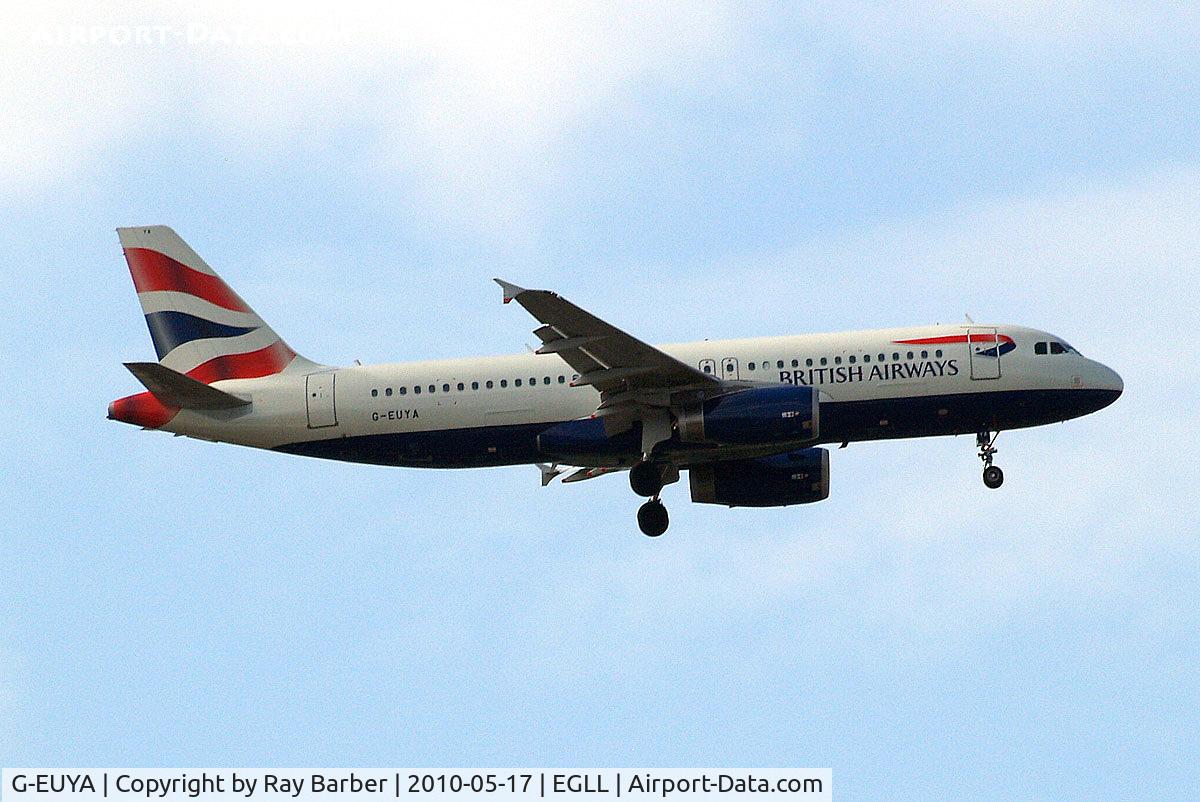 G-EUYA, 2008 Airbus A320-232 C/N 3697, Airbus A320-232 [3697] (British Airways) Home~G 17/05/2010. On approach 27L.