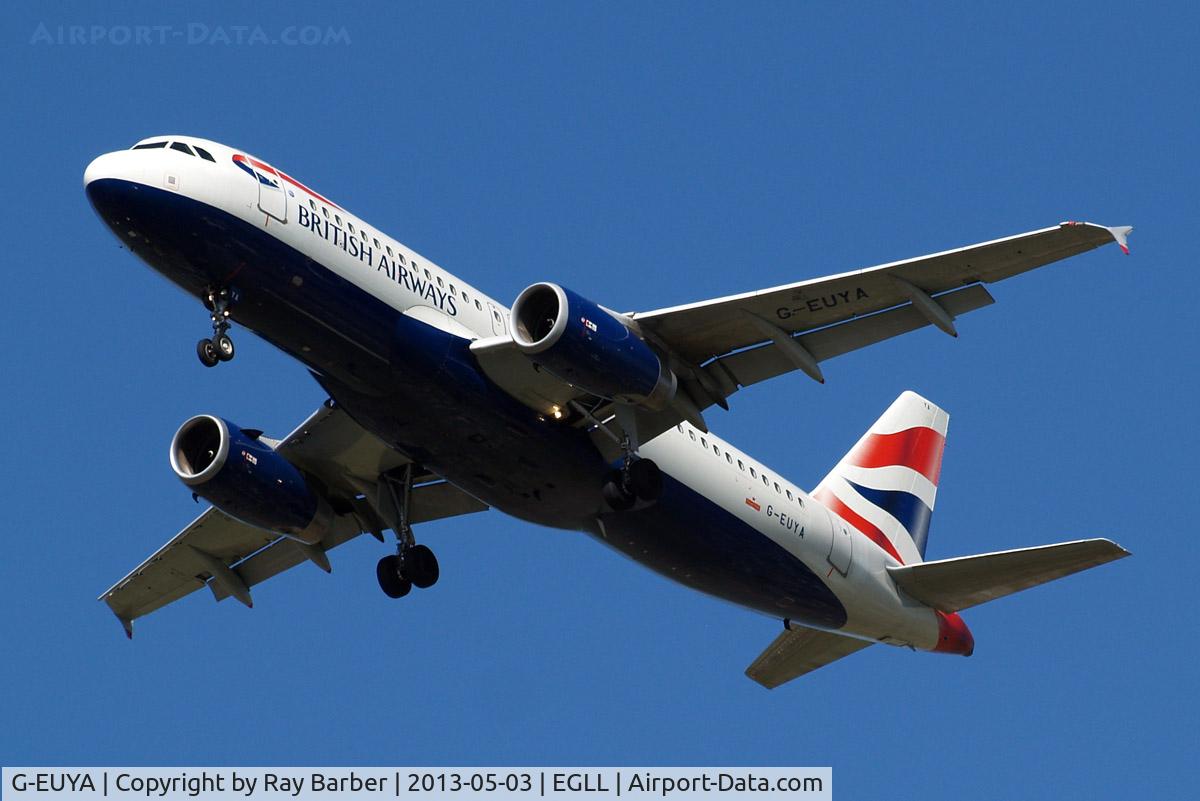 G-EUYA, 2008 Airbus A320-232 C/N 3697, Airbus A320-232 [3697] (British Airways) Home~G 03/05/2013. On approach 27R.