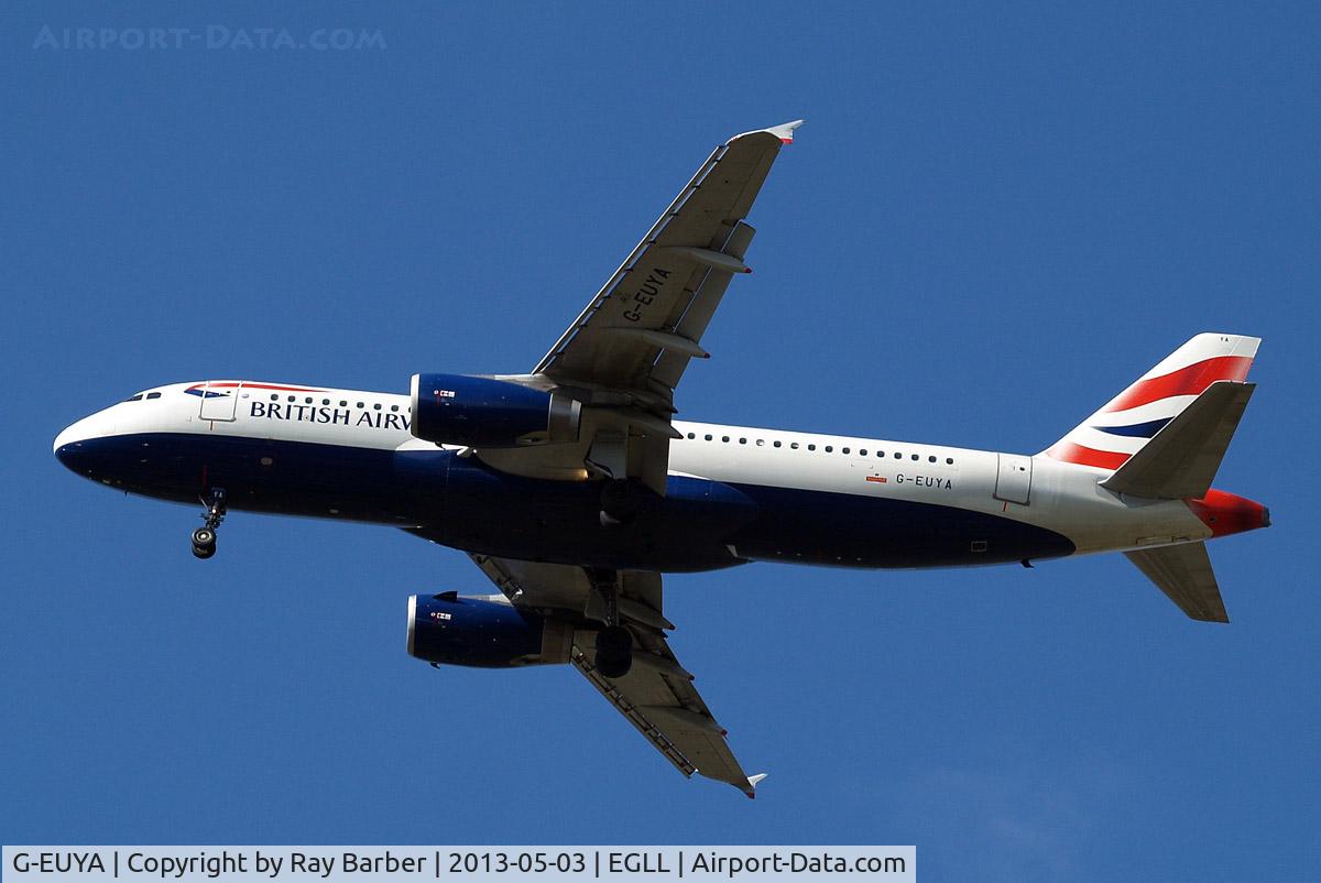 G-EUYA, 2008 Airbus A320-232 C/N 3697, Airbus A320-232 [3697] (British Airways) Home~G 03/05/2013. On approach 27R.