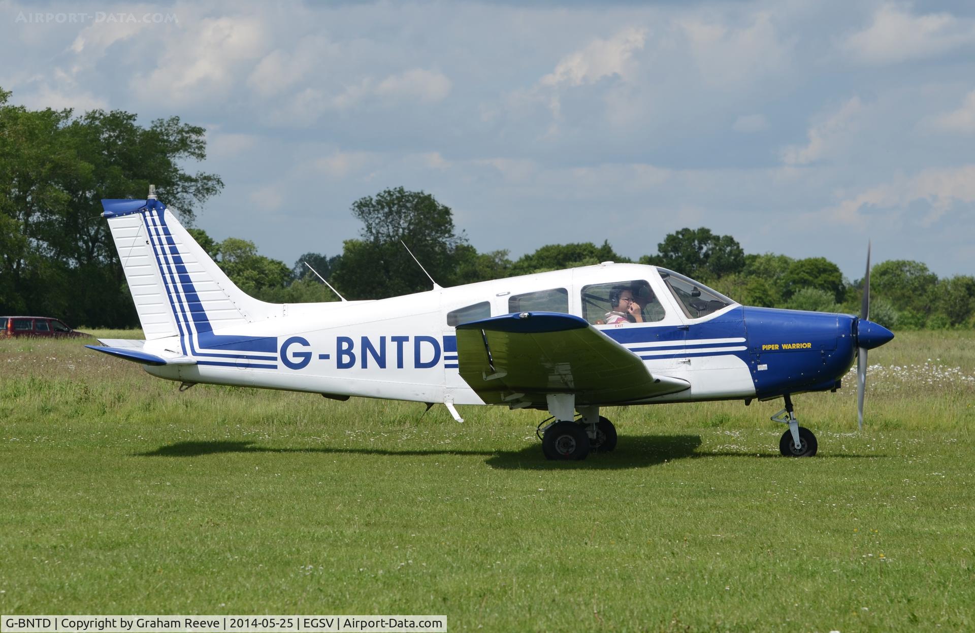 G-BNTD, 1977 Piper PA-28-161 Cherokee Warrior II C/N 28-7716235, Just landed.