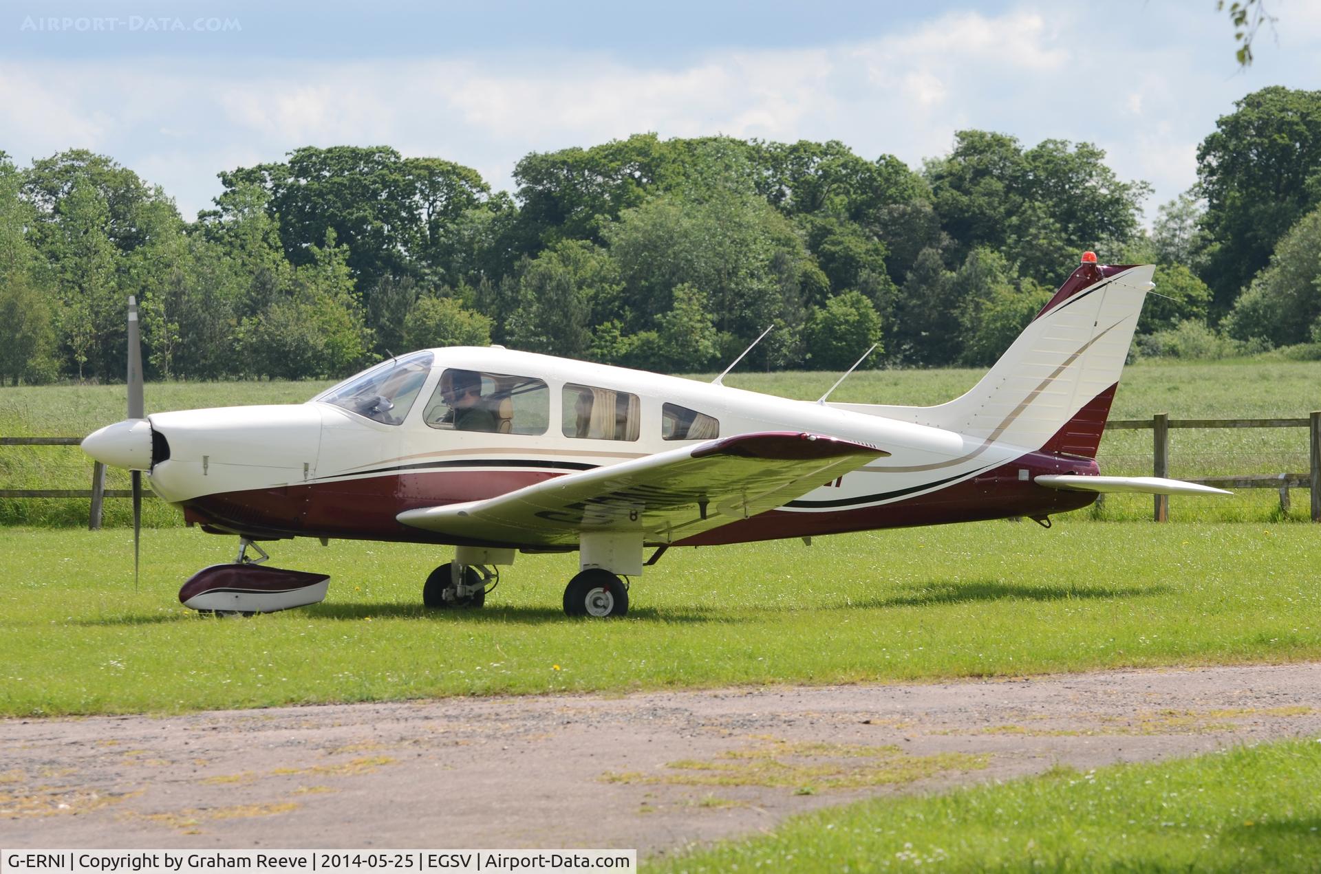 G-ERNI, 1980 Piper PA-28-181 Cherokee Archer II C/N 28-8090146, Parked at Old Buckenham.