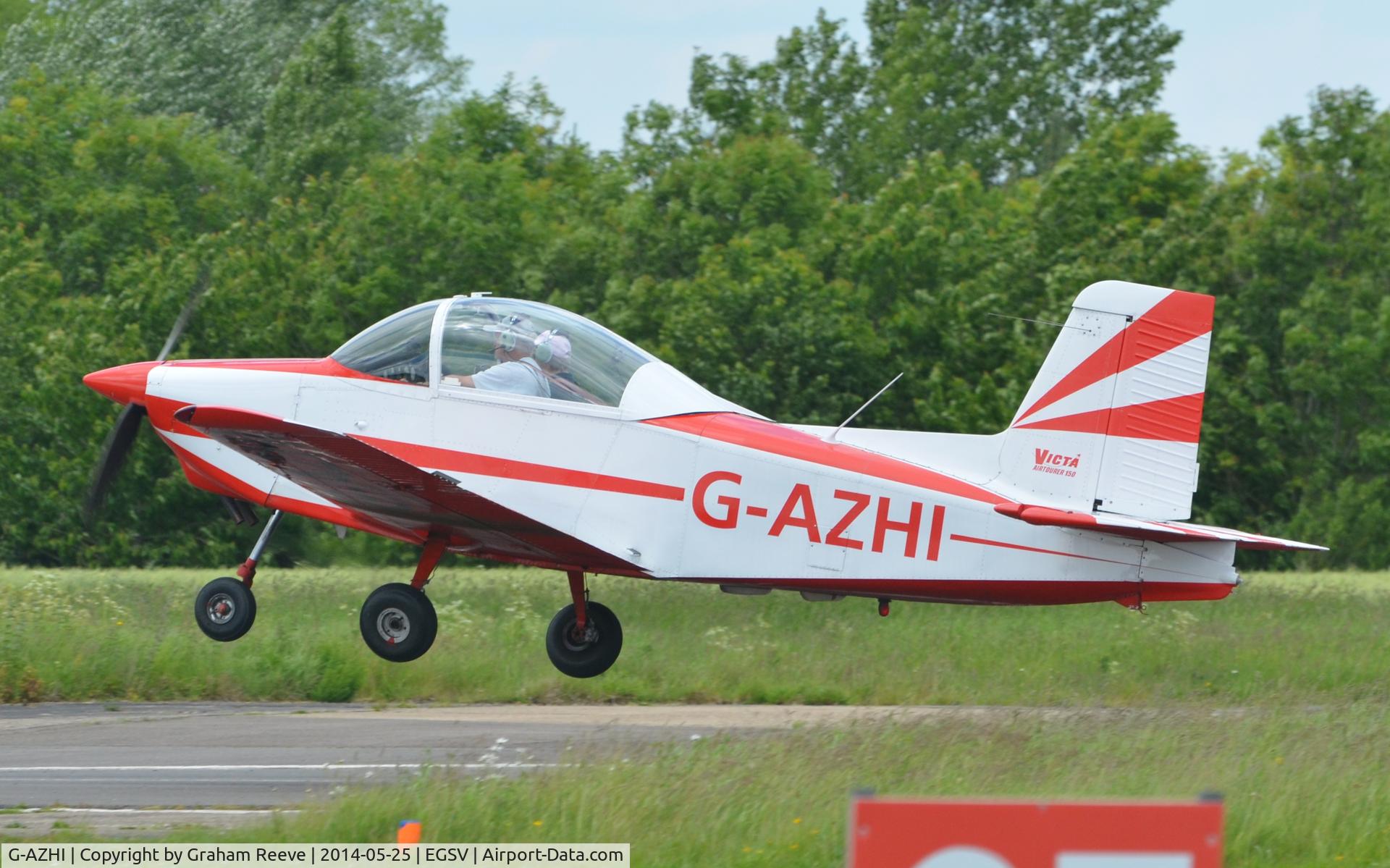 G-AZHI, 1971 AESL Glos-Airtourer Super 150/T5 C/N A540, Just taken off.