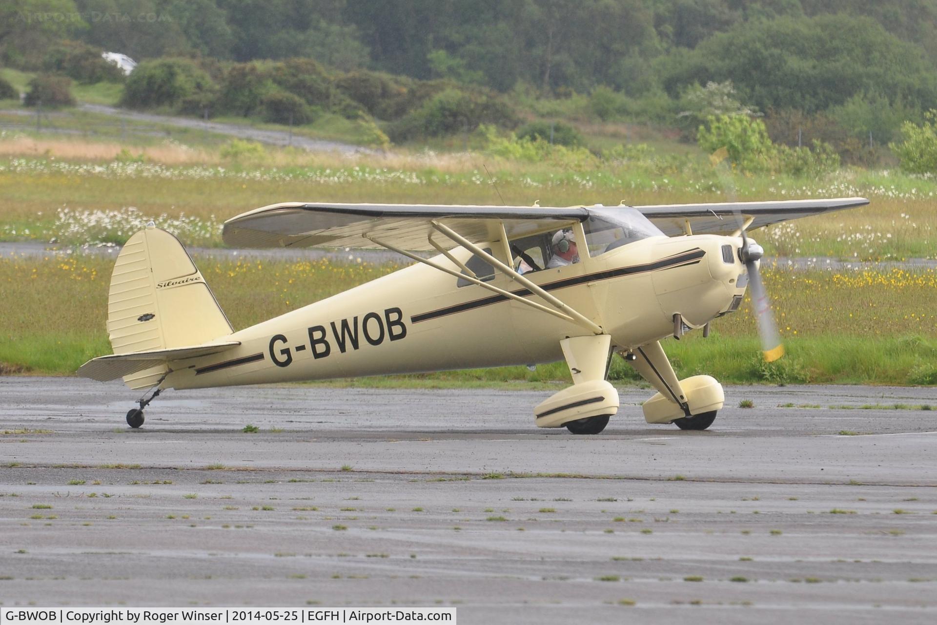 G-BWOB, 1948 Luscombe 8F Silvaire C/N 6179, Superbly restored Luscombe Sylvaire visiting Swansea Airport. Previously registerted N1552B.