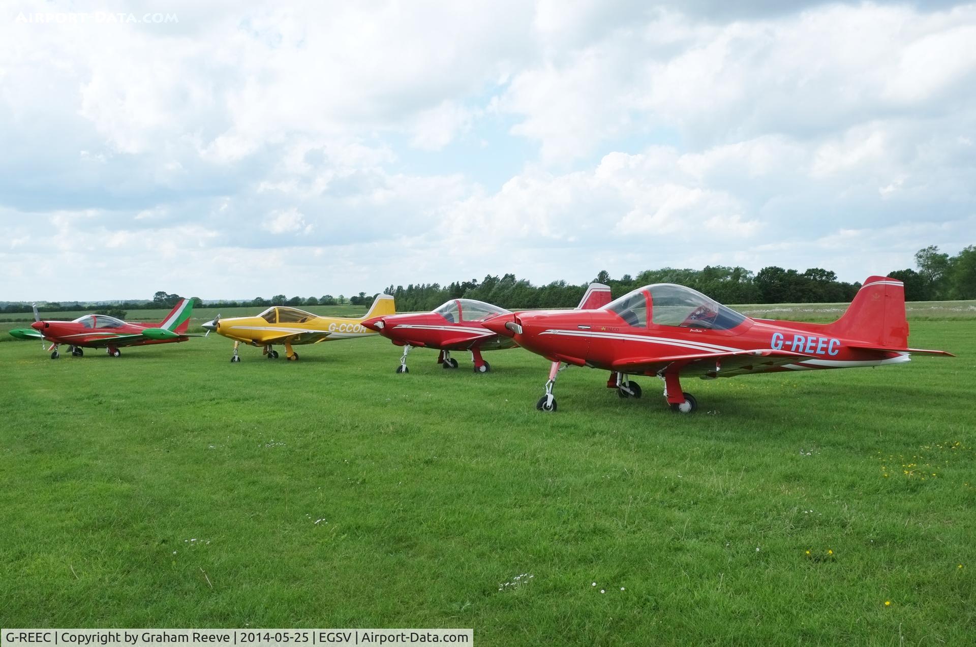 G-REEC, 1991 Sequoia F-8L Falco C/N 654, Line up of three Falco's and a SF 260 at Old Buckenham.
