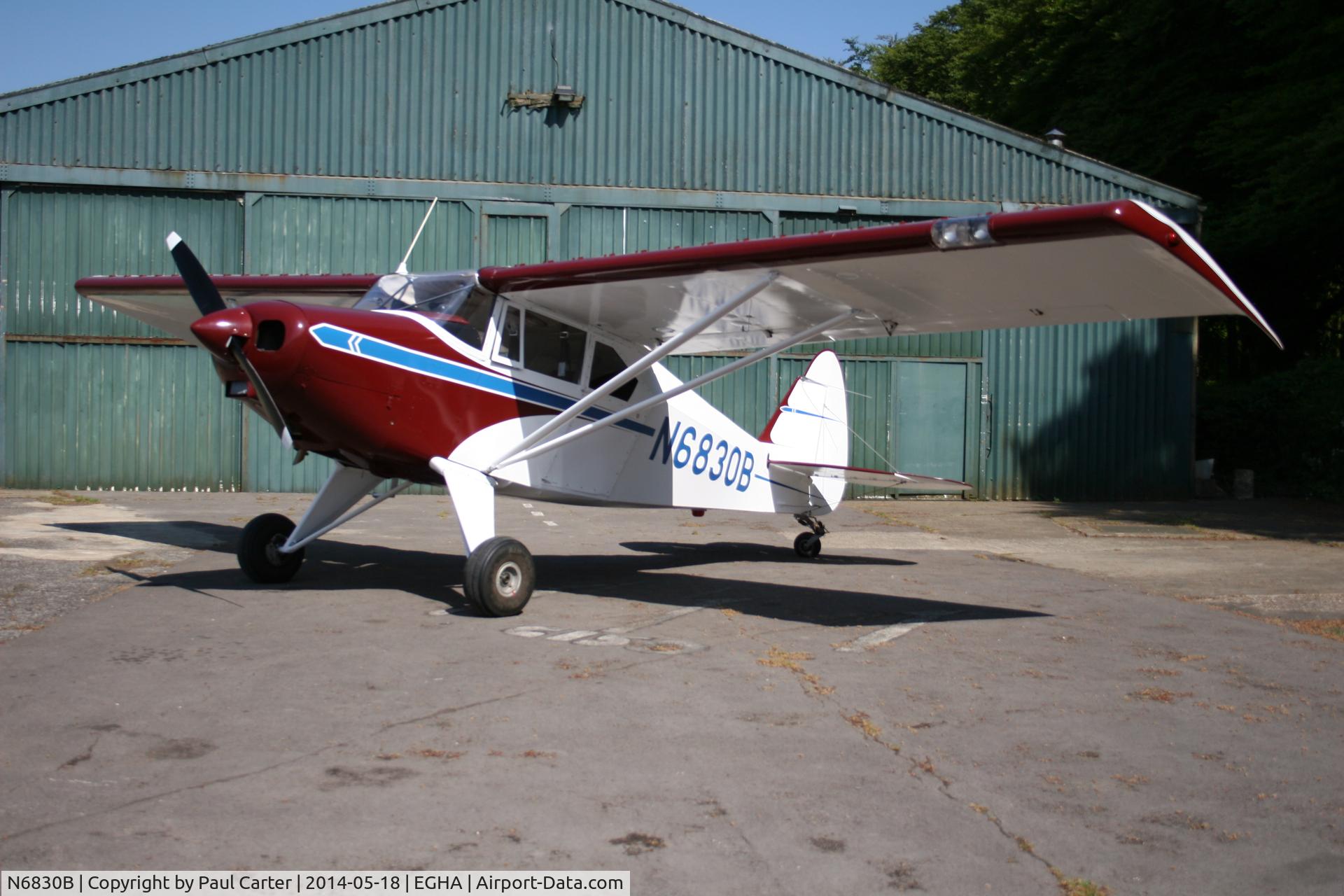 N6830B, Piper PA-22-150 C/N 22-4128, N6830B at her home airfield, Compton Abbas, in her new colours following a major refurbishment which took two years to complete.