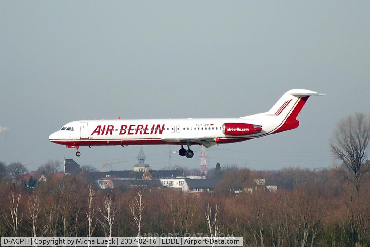 D-AGPH, 1990 Fokker 100 (F-28-0100) C/N 11308, At Düsseldorf