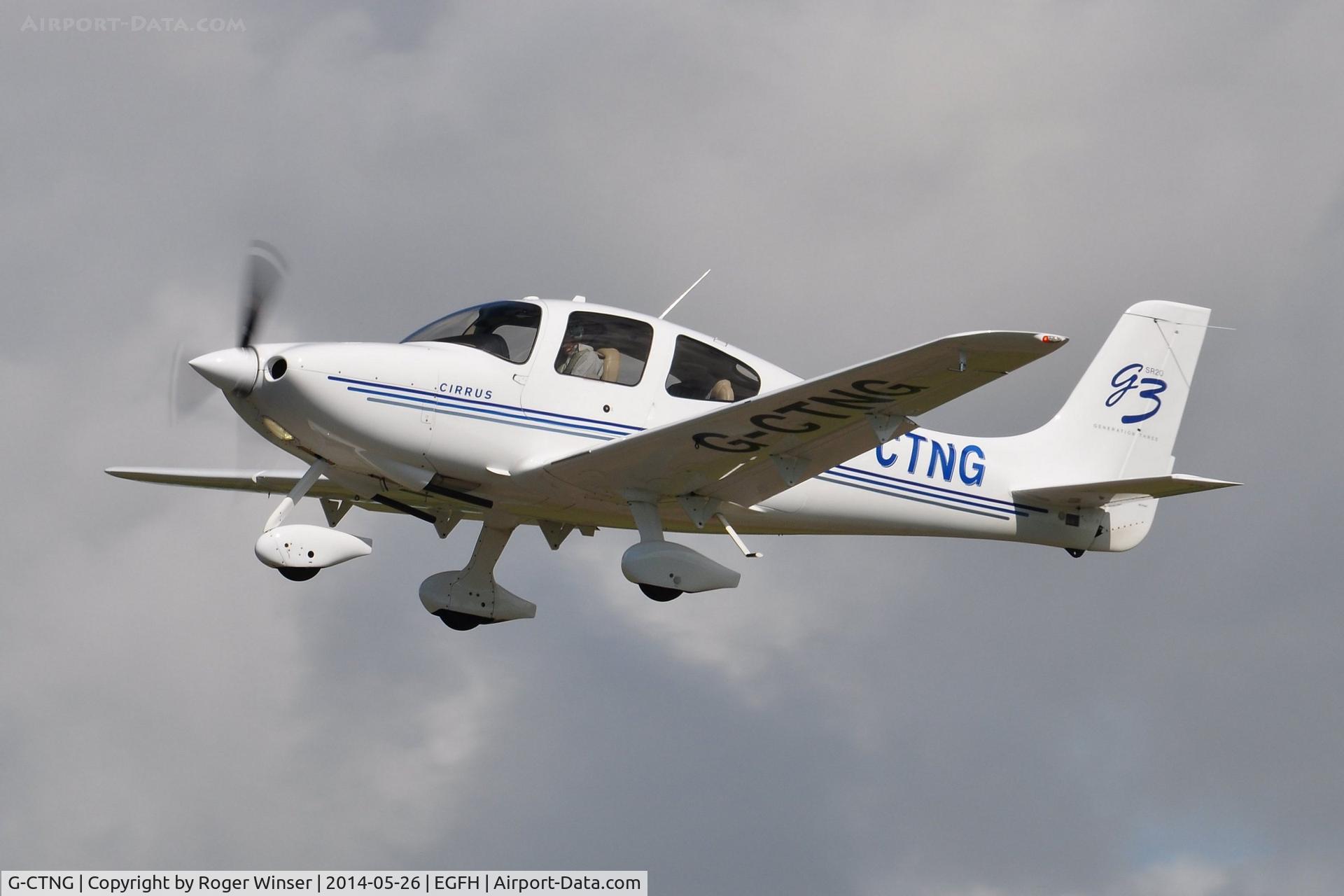 G-CTNG, 2008 Cirrus SR20 C/N 2012, Visiting SR-20 departing Runway 22. Previously registered N570PG.