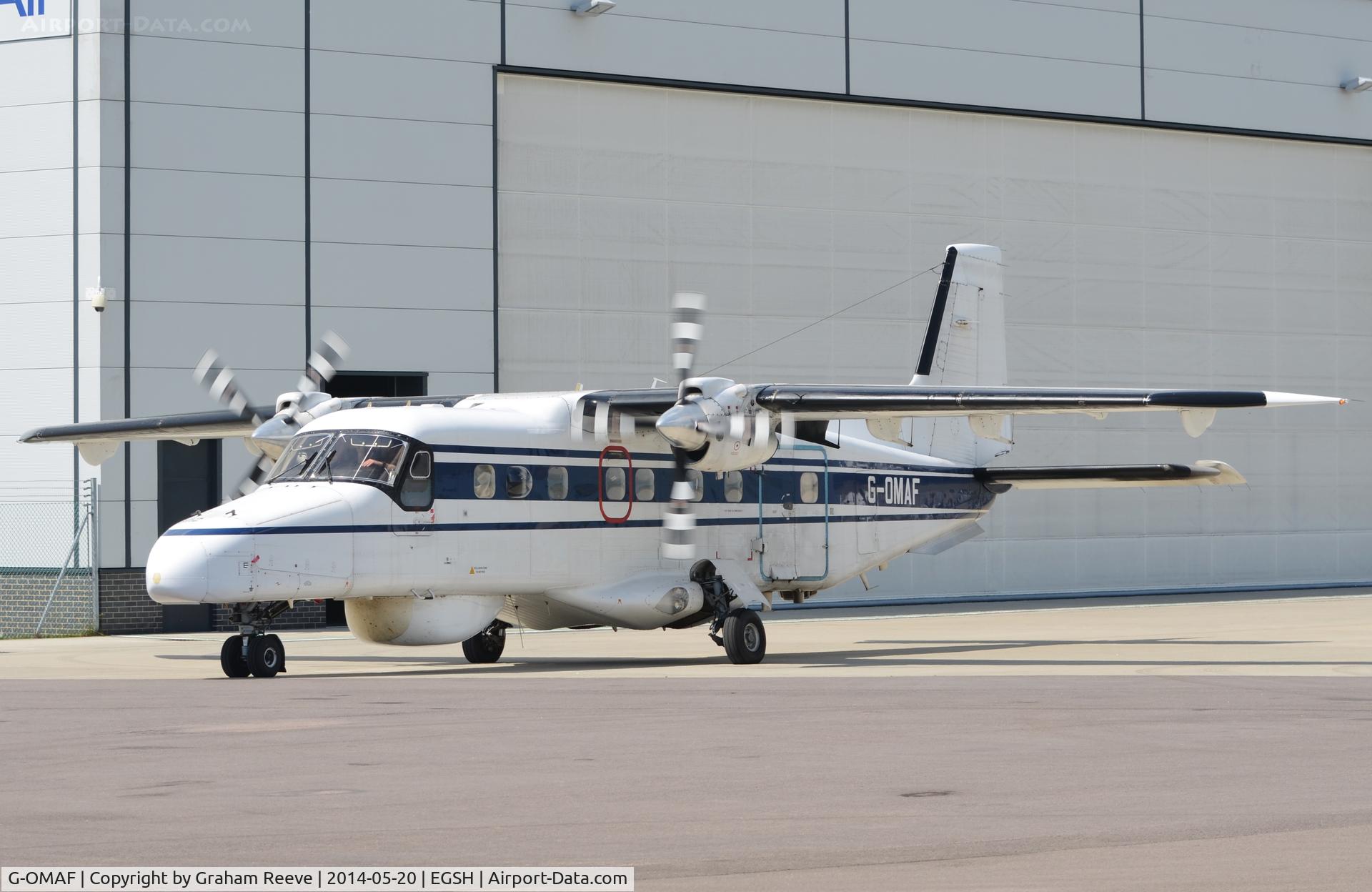 G-OMAF, 1986 Dornier 228-202K C/N 8112, Just landed.