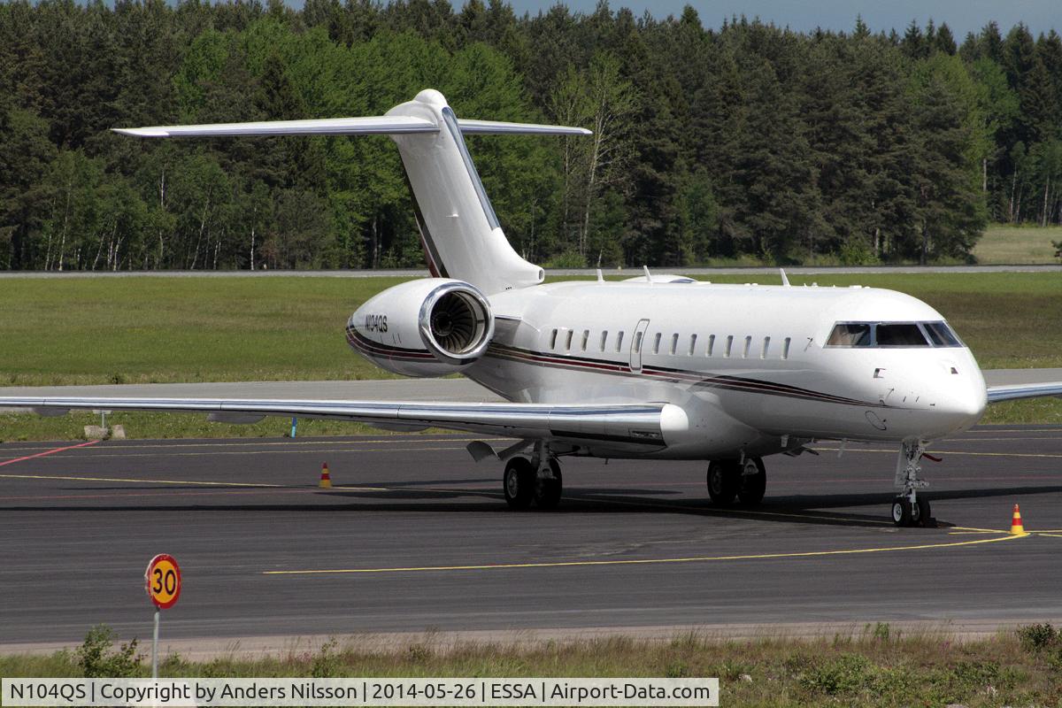 N104QS, 2013 Bombardier BD-700-1A11 Global 5000 C/N 9555, Resting after a transatlantic flight frpm Teterboro.