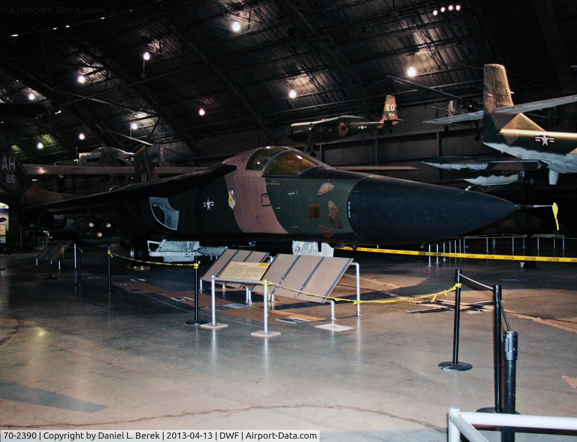 70-2390, 1970 General Dynamics F-111F Aardvark C/N E2-29, The U.S. Air Force version of this U.S. Navy sing-wing fighter-bomber served in both Southeast Asia and Iran (Desert Shield).