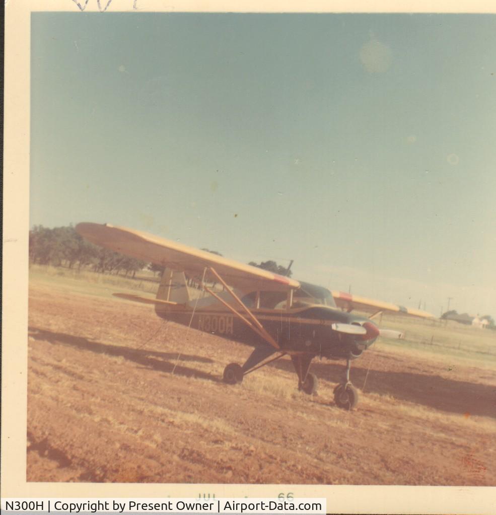 N300H, 1953 Piper PA-22-135 Tri-Pacer C/N 22-1362, Taken July 20, 1966. Factory colors, special request for N#300H by original owner of F Bar F Ranch in Medena, TX