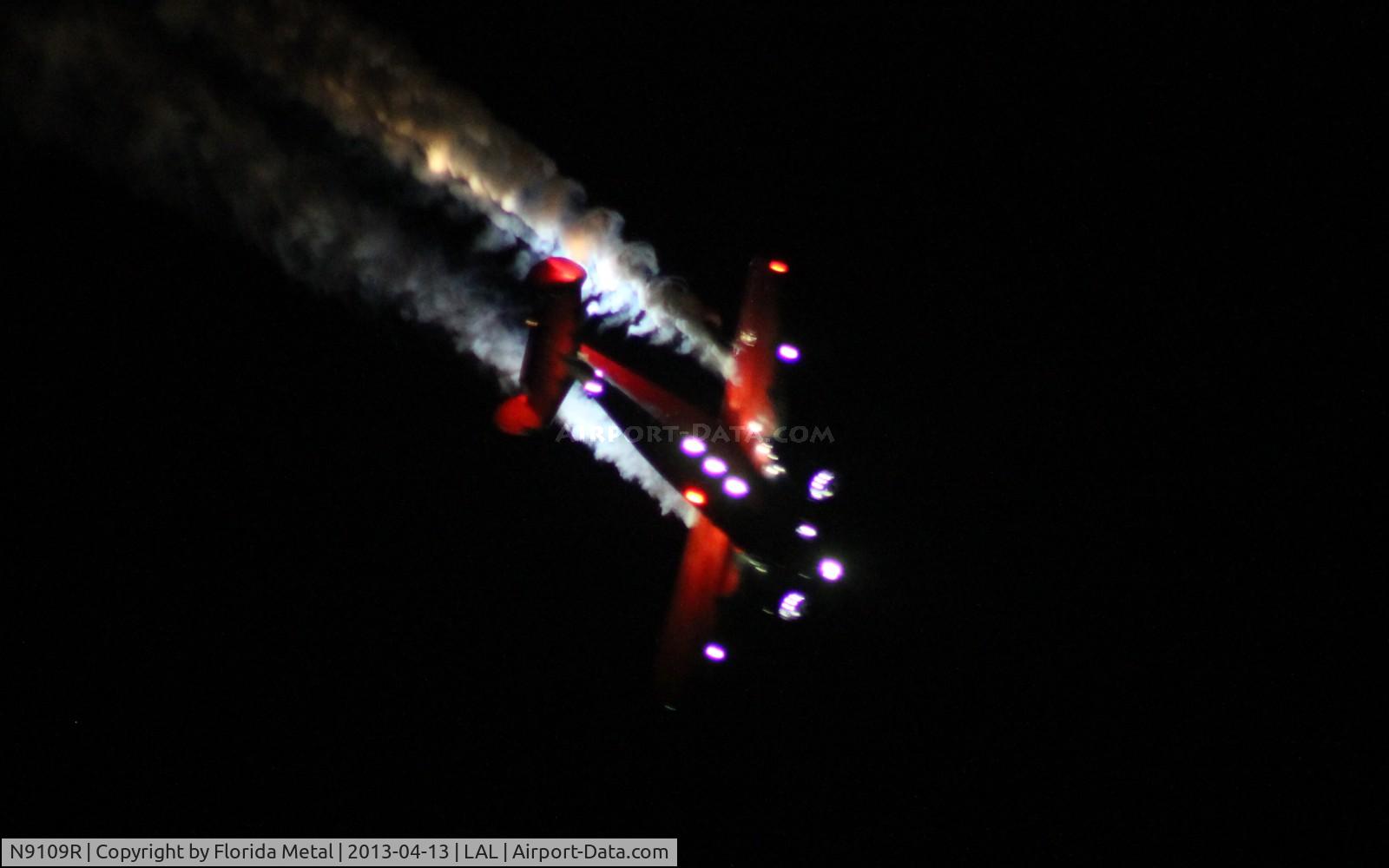 N9109R, 1943 Beech C18S (AT-7C) C/N 4383 (5676), Matt Younkin's night show in his lit up Beech 18 at Sun N Fun