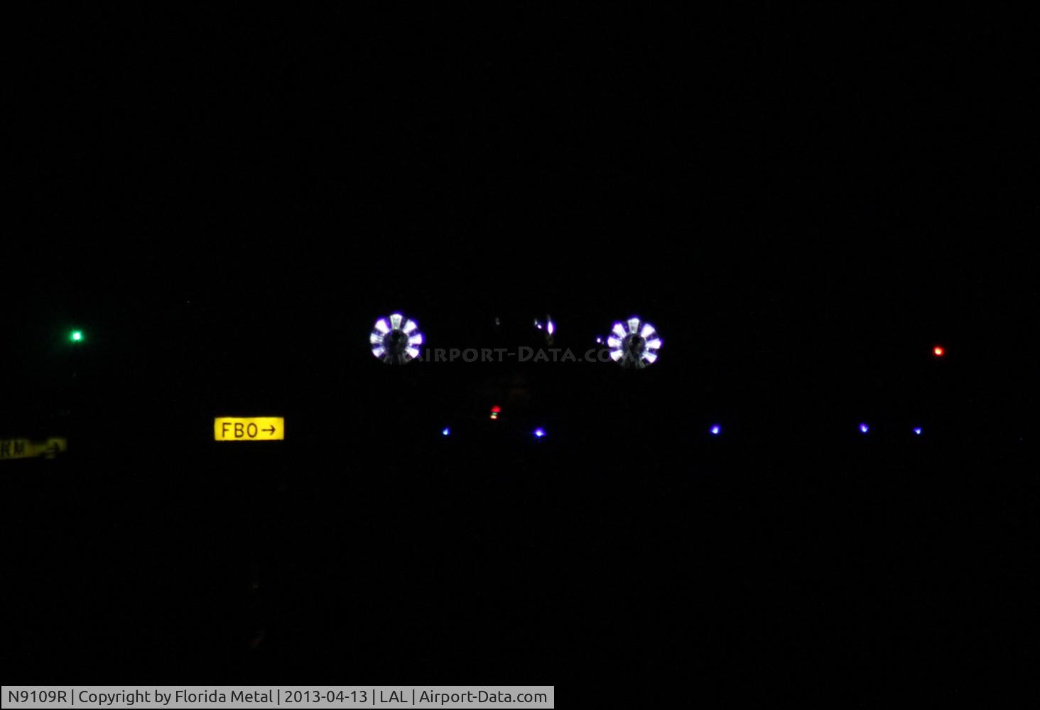 N9109R, 1943 Beech C18S (AT-7C) C/N 4383 (5676), Matt Younkin taxiing in at night - his engines are lit up with LED lights at Sun N Fun