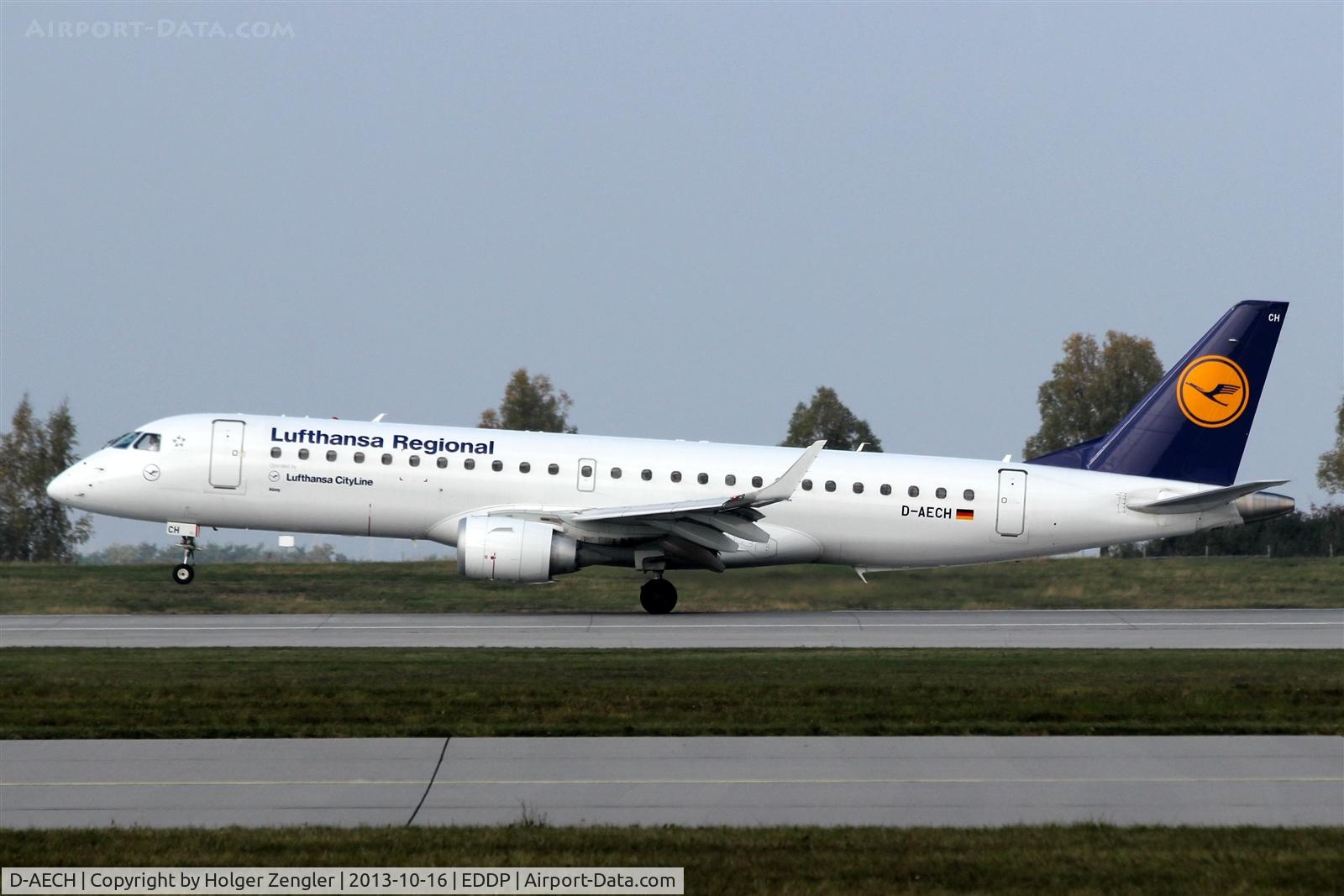 D-AECH, 2010 Embraer 190LR (ERJ-190-100LR) C/N 19000376, Touch down on rwy 26R....