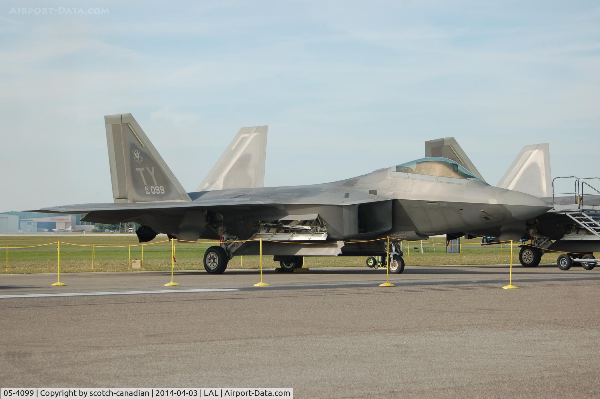 05-4099, 2005 Lockheed Martin F-22A Raptor C/N 645-4099, 2005 Lockheed Martin F-22A Raptor, 05-4099, at 2014 Sun n Fun, Lakeland Linder Regional Airport, Lakeland, FL
