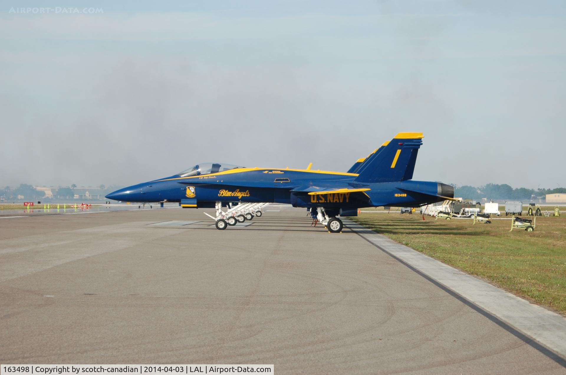 163498, 1988 McDonnell Douglas F/A-18C Hornet C/N 0737/C053, McDonnell Douglas F/A-18C Hornet, Blue Angles #1,  at 2014 Sun n Fun, Lakeland Linder Regional Airport, Lakeland, FL